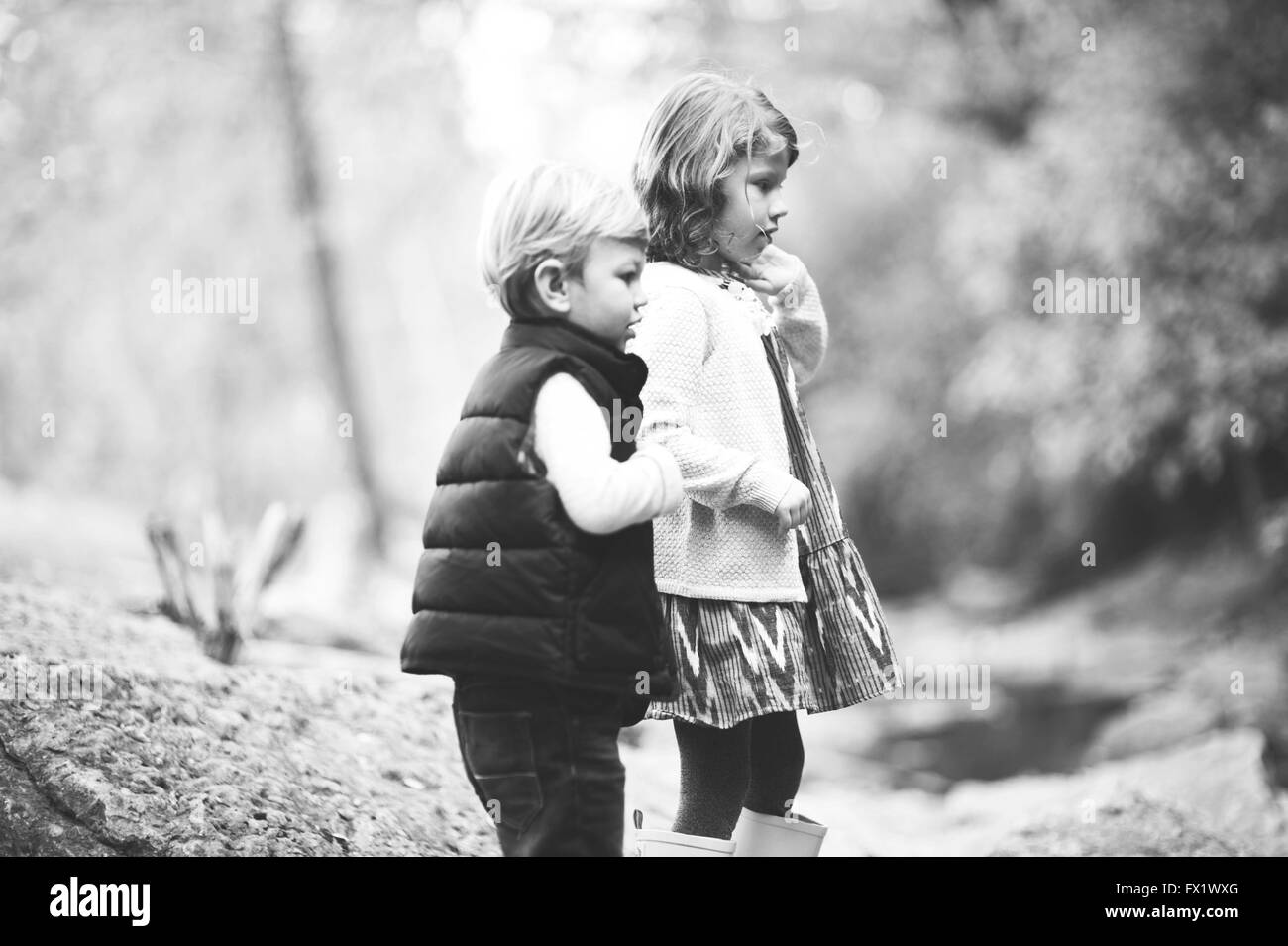 Family pictures of brother and sister at the park Stock Photo Alamy