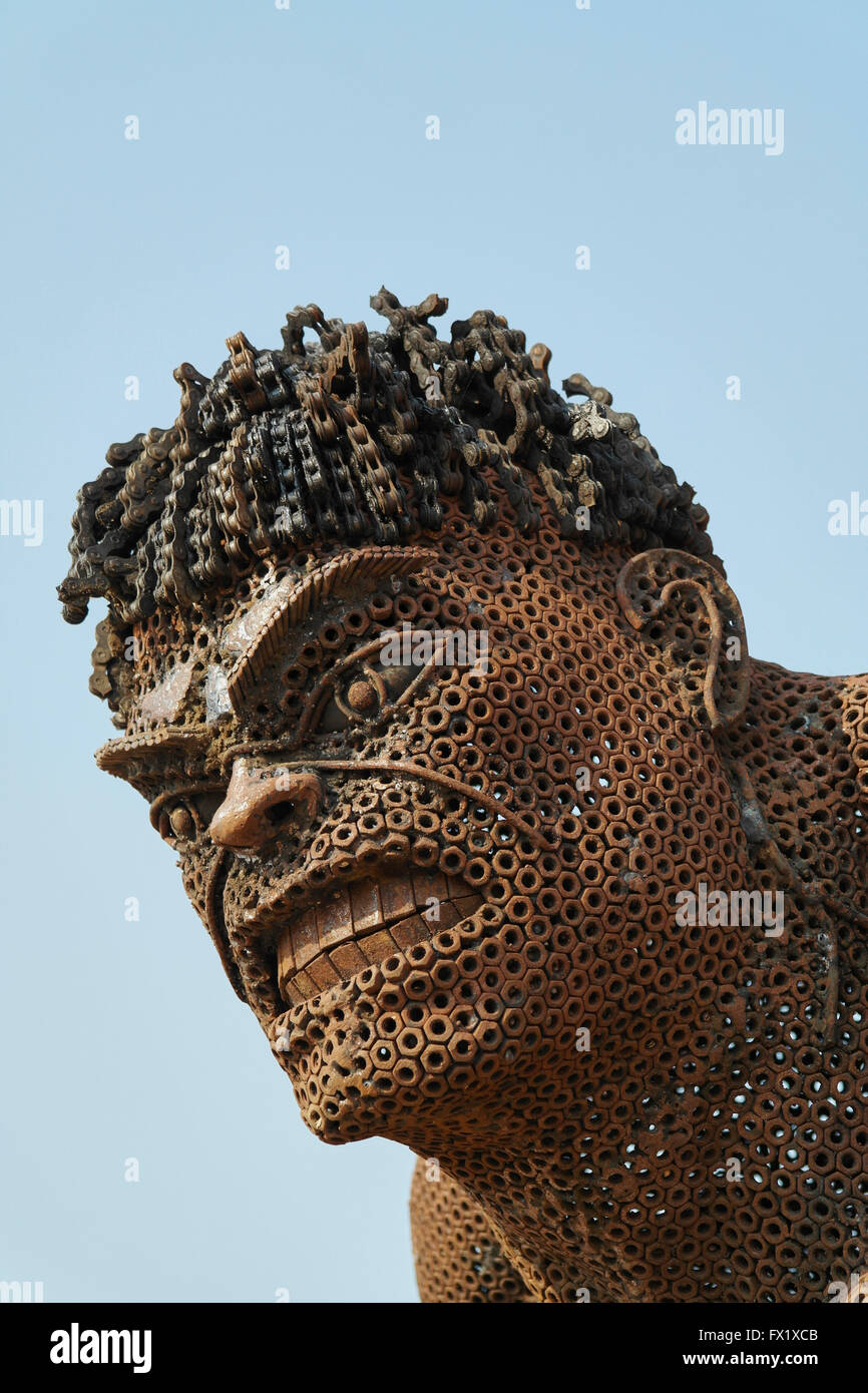 Hulk sculpture near a roadhouse in Thailand Stock Photo