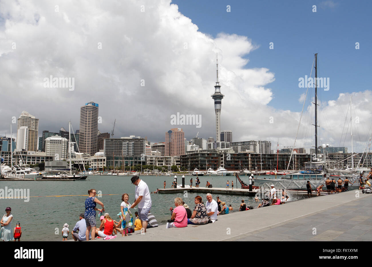 Auckland city skyline in New Zealand Stock Photo