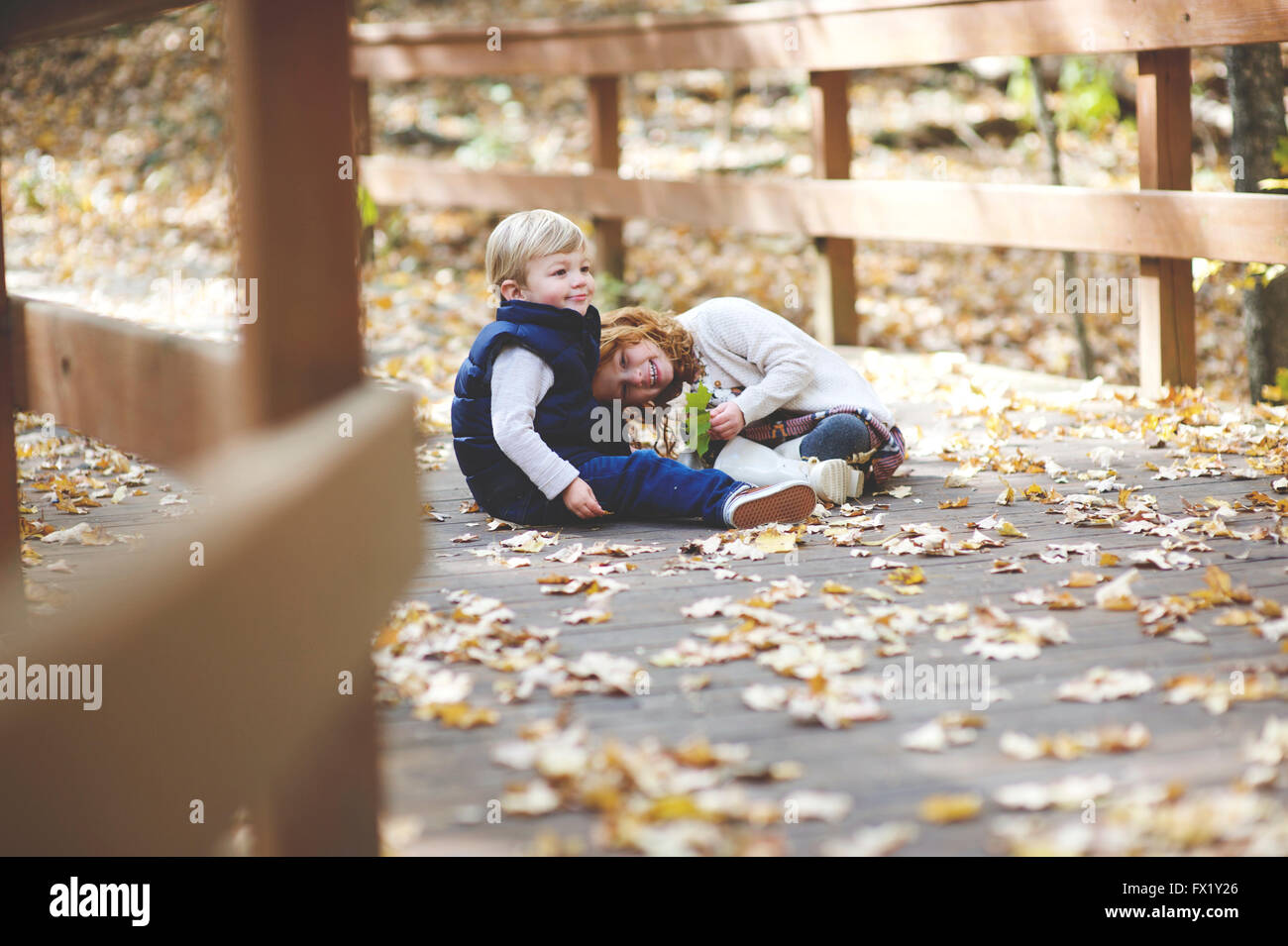 Family pictures of brother and sister at the park Stock Photo - Alamy