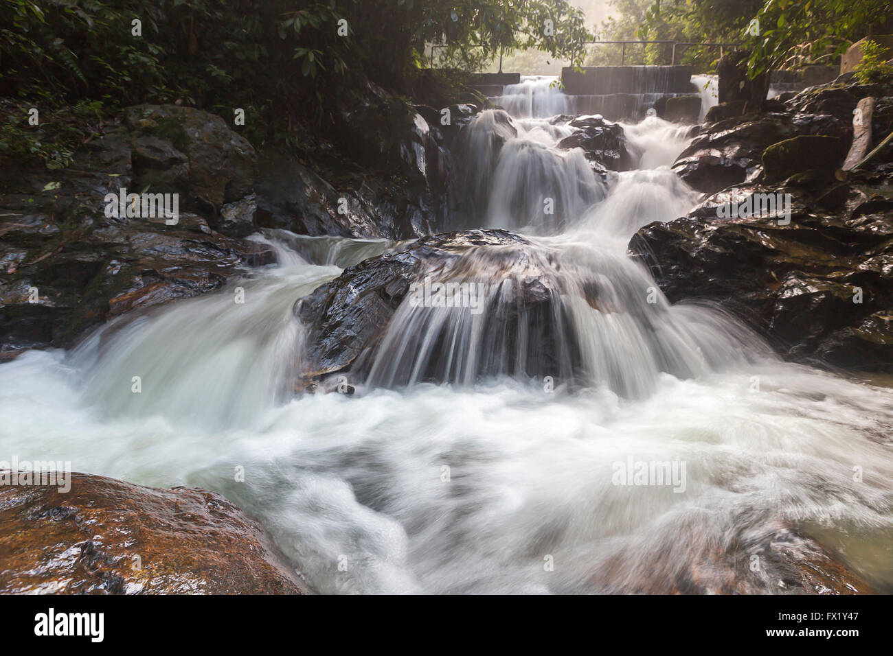 Long Exposure Of View Hidden Templer Park S Waterfall At Rawang Selangor Stock Photo Alamy