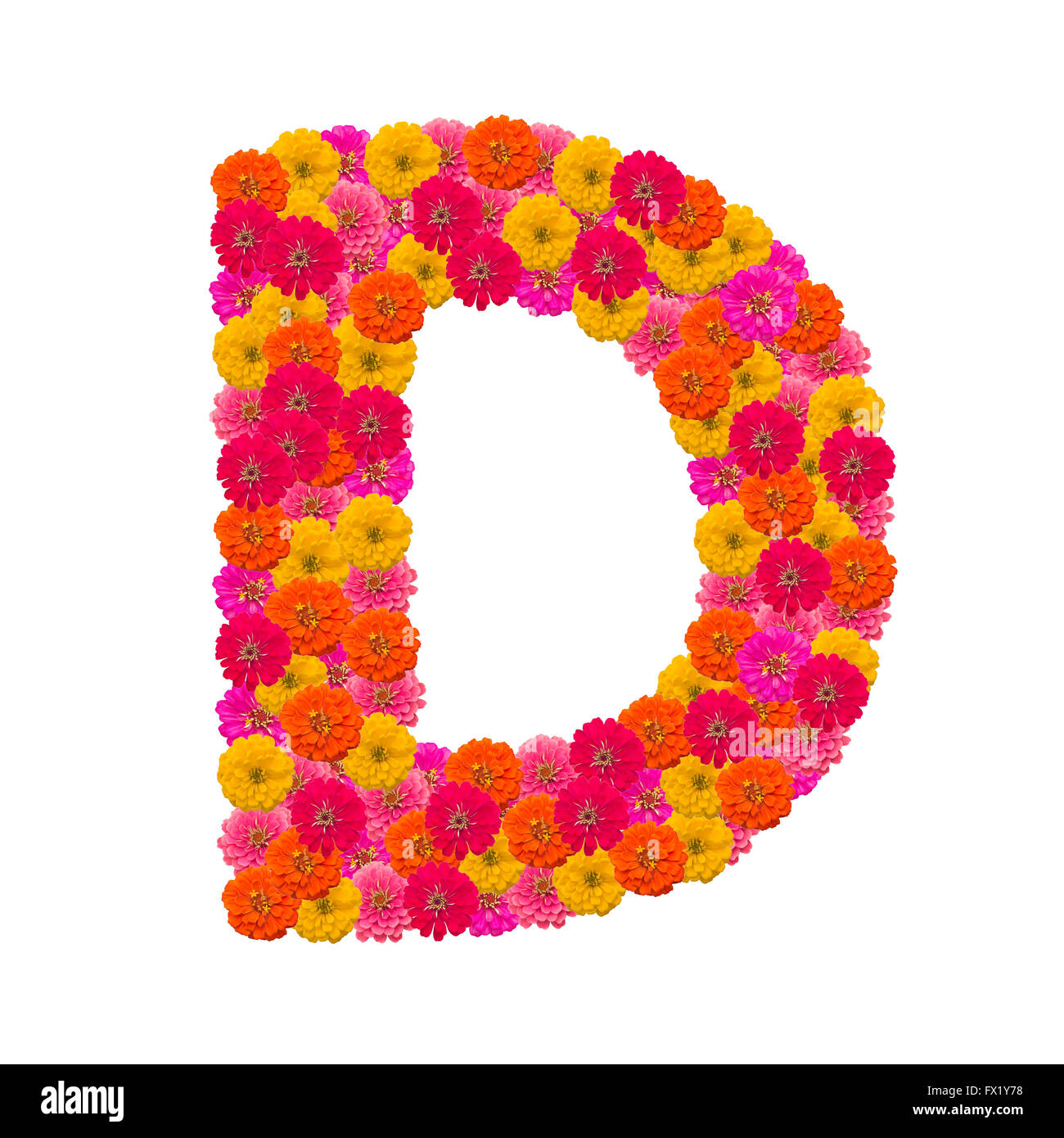 Zinnias flower letter Stock Photo - Alamy