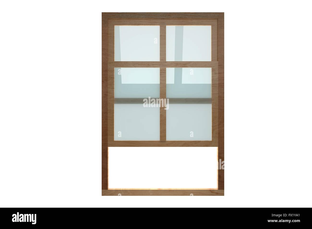 Opening double-hung sash window Stock Photo
