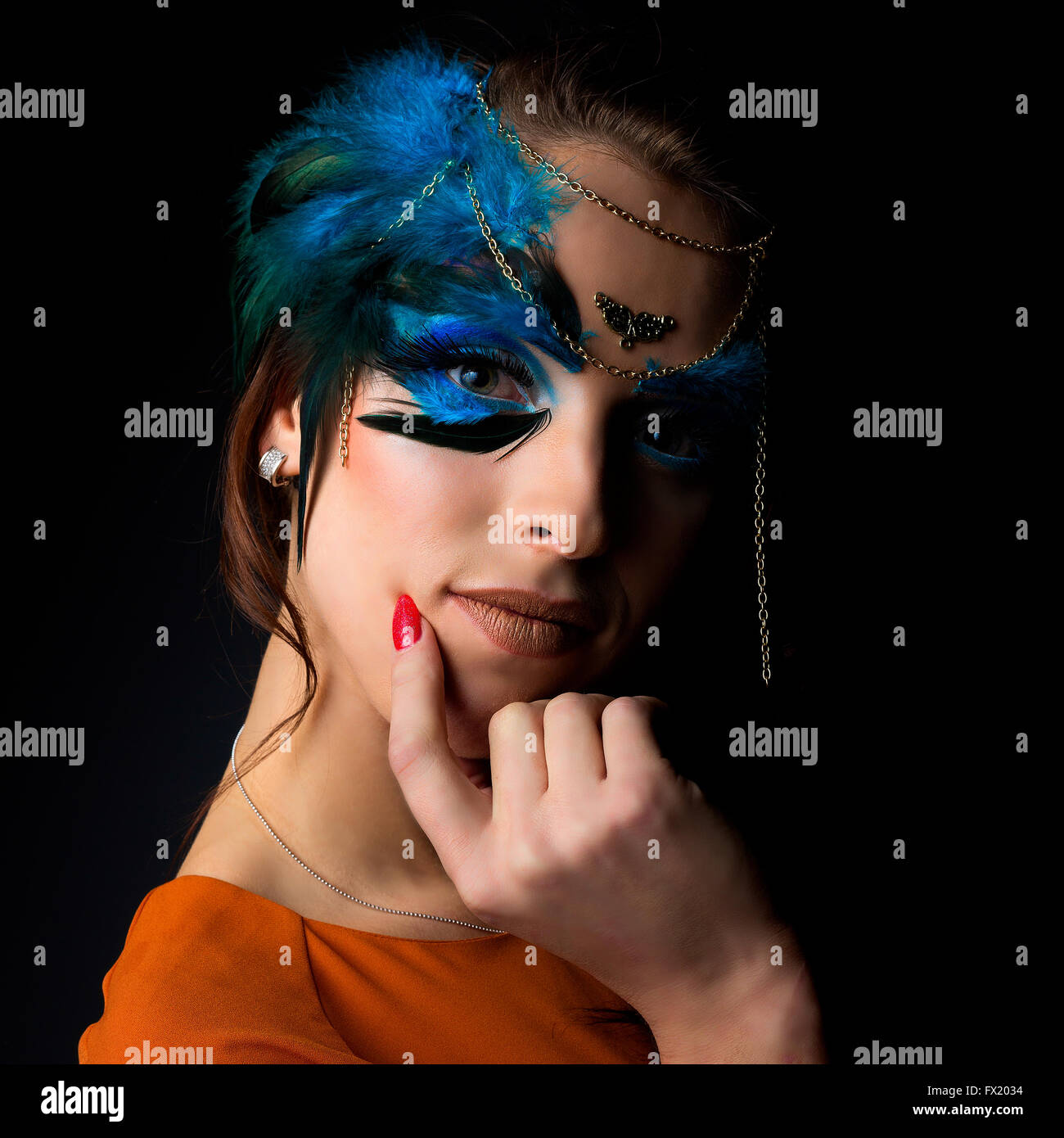 Beautiful girl creative colorful makeup hi-res stock photography and images  - Alamy