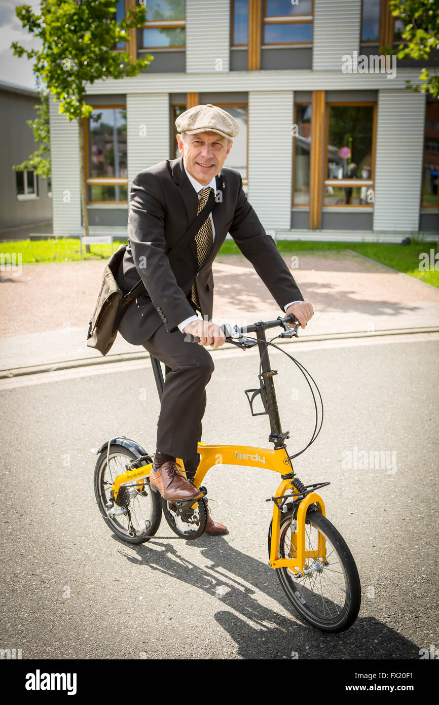 riding a folding bike
