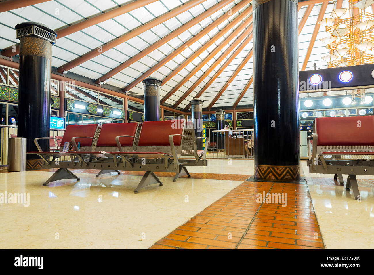 JAKARTA, INDONESIA, APRIL 5, 2016 : Passenger lobby in Jakarta (Soekarno-Hatta)  International Airport is the main airport on th Stock Photo