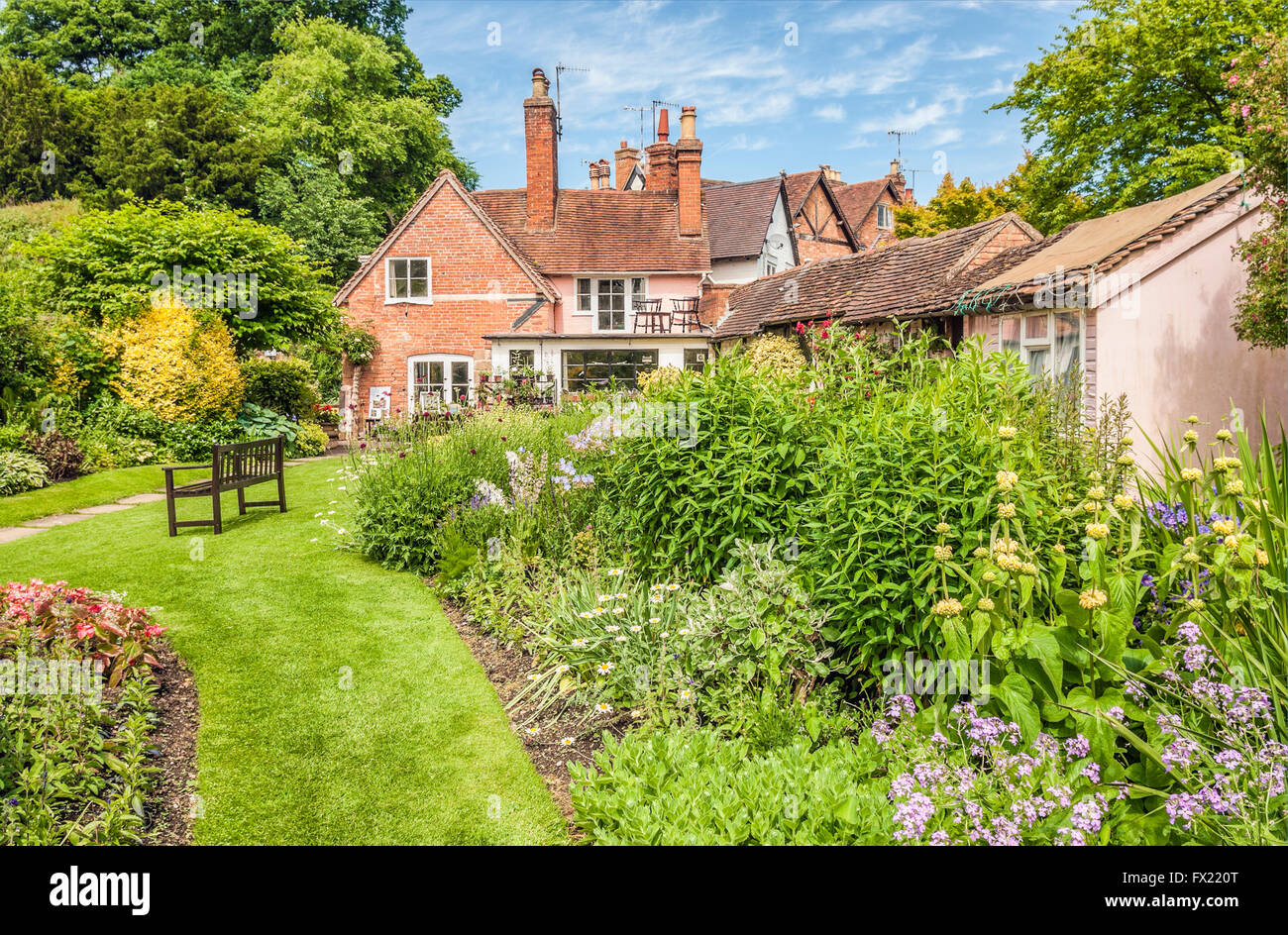 Mill Garden just below Warwick Castle in Warwick, Warwickshire, England Stock Photo