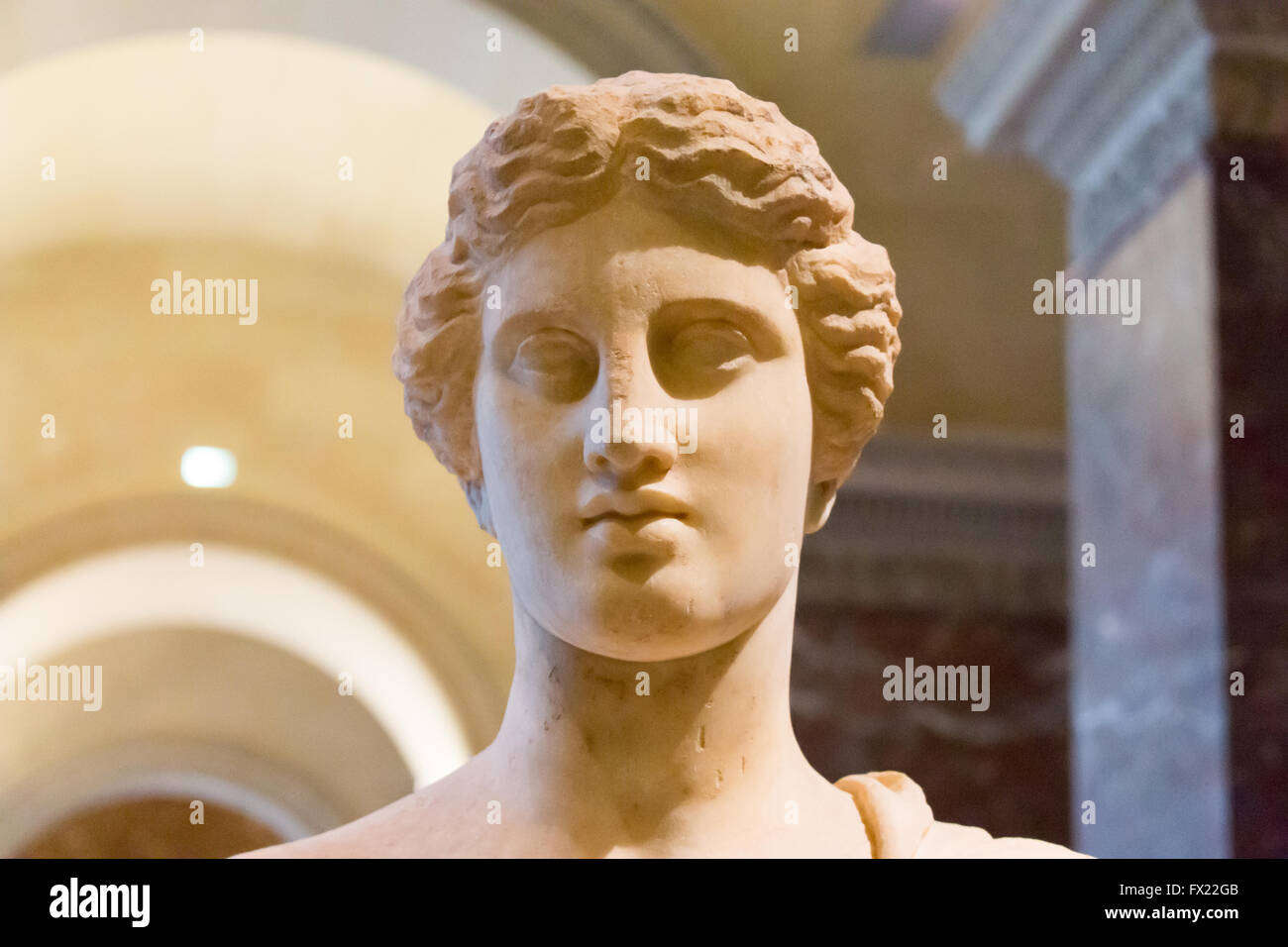 Female Greek sculpture in Musee du Louvre, Paris, France Stock Photo