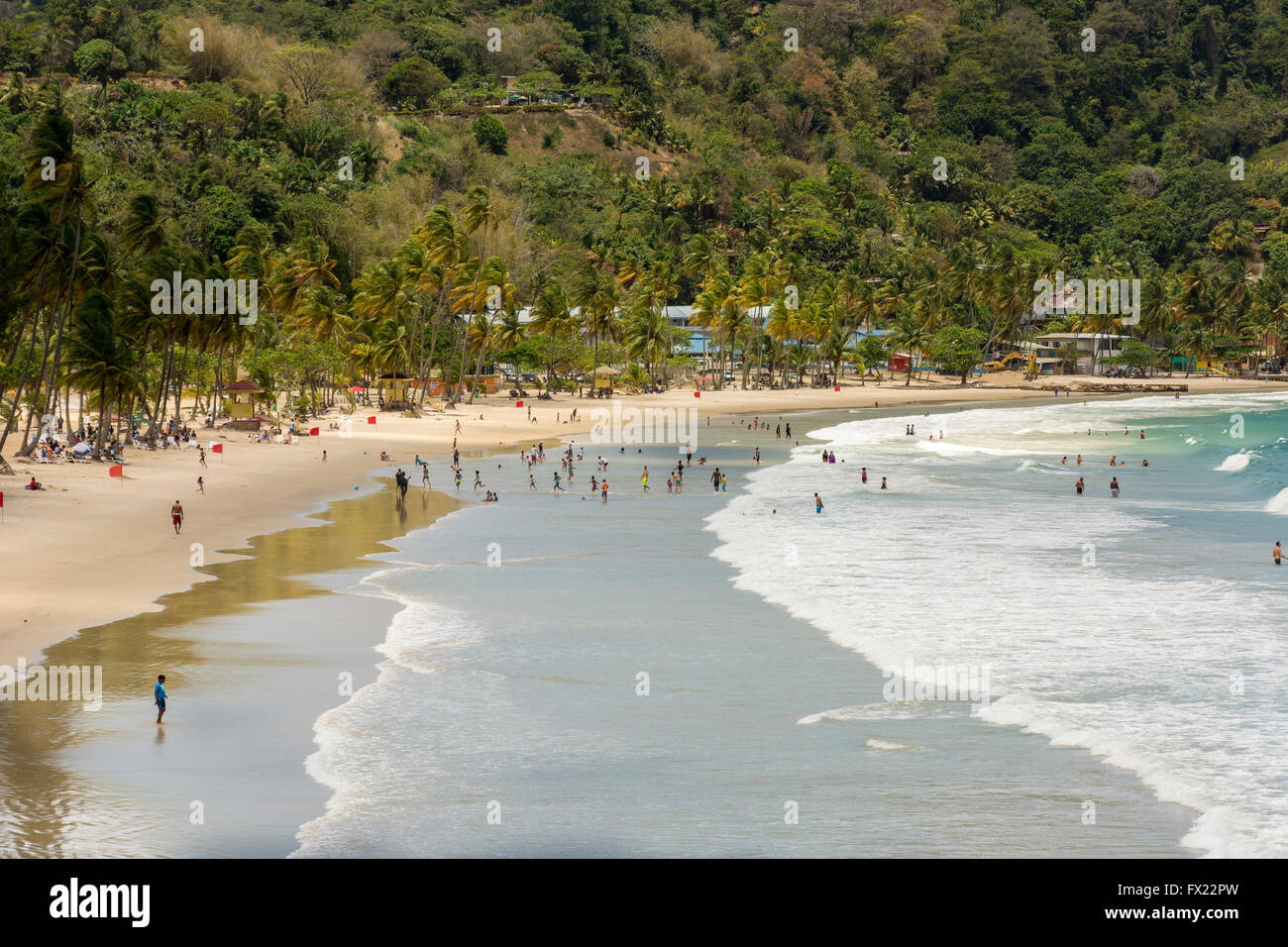 A beautiful day at Maracas Beach,Trinidad. Stock Photo