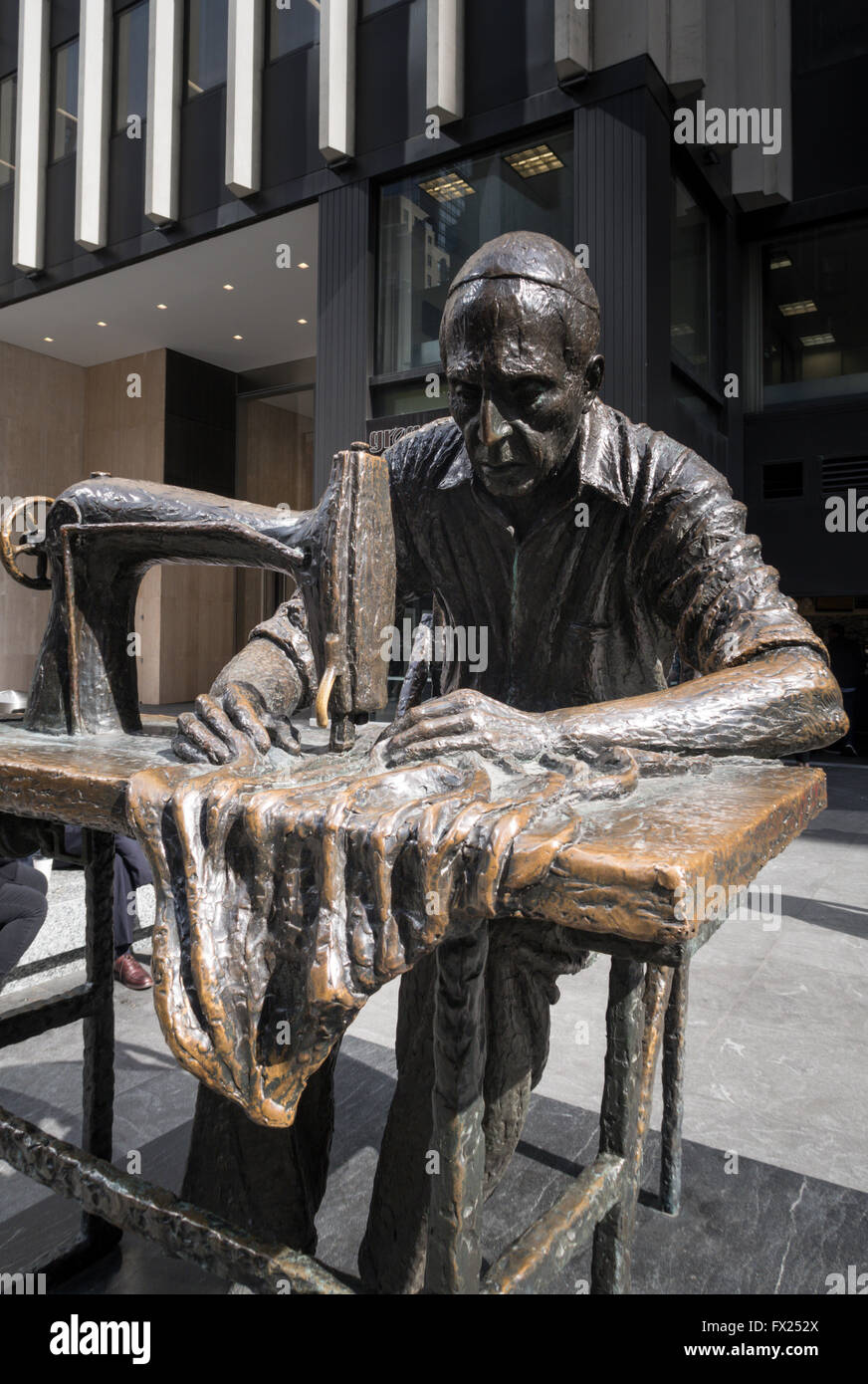 'The Garment Worker', Fashion District, NYC Stock Photo