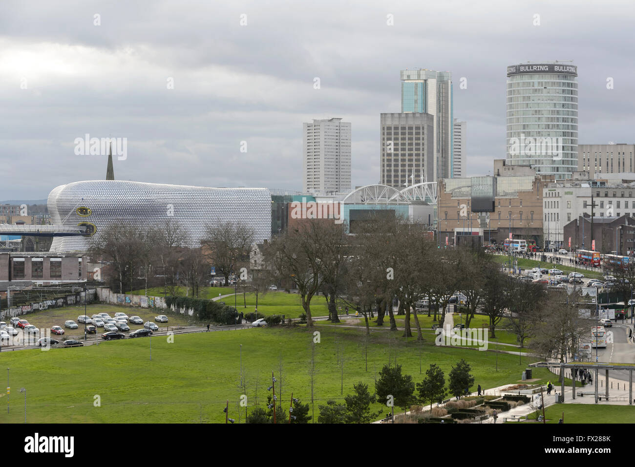 A view of the Birmingham City Centre skyline from the roof of