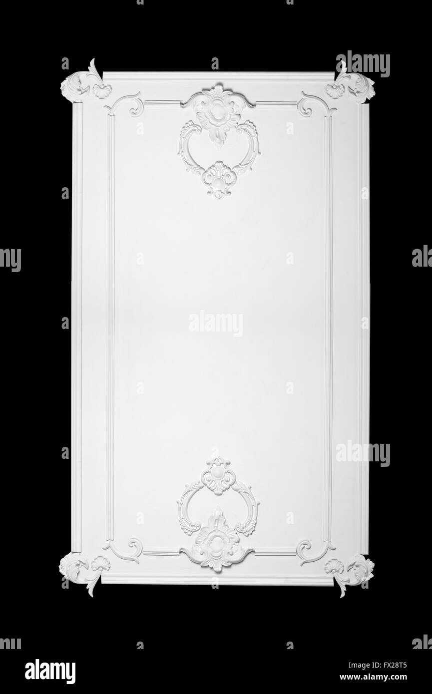 architectural element of decor moldings on wall frame isolated Stock