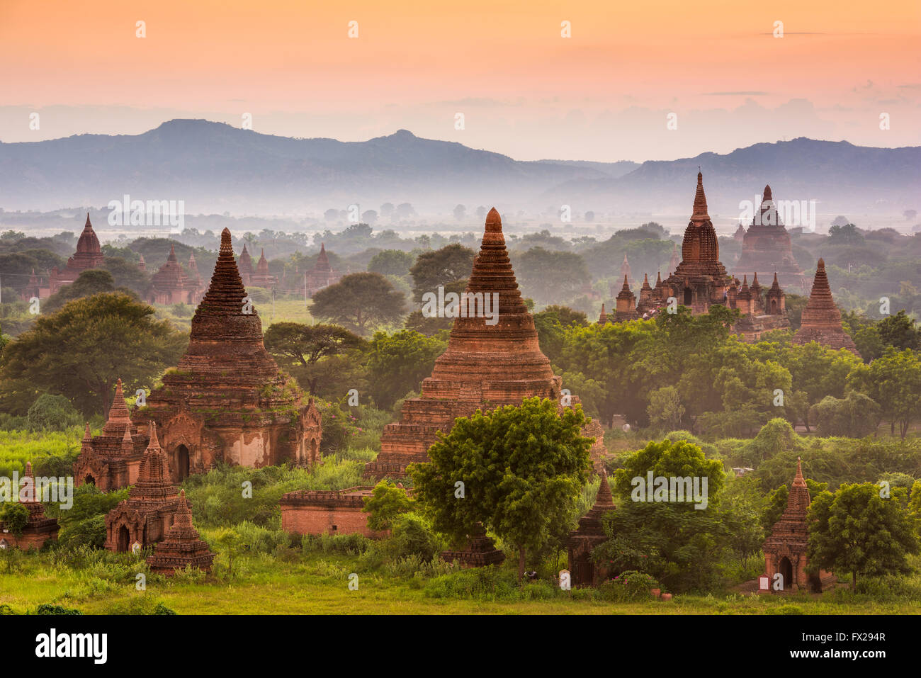 Bagan, Myanmar archeological zone. Stock Photo