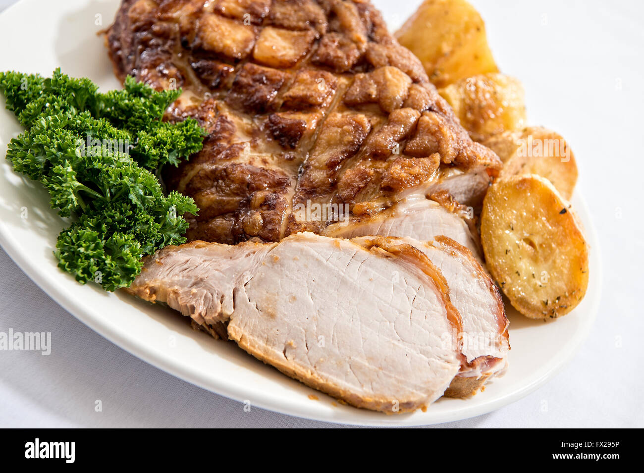 Roast Pork dinner Stock Photo