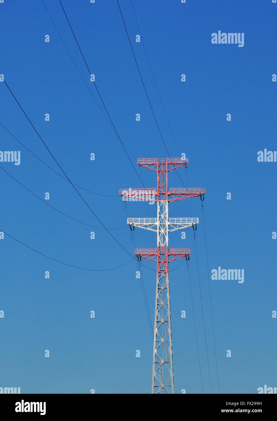 High Voltage Electric Transmission Stock Photo Alamy
