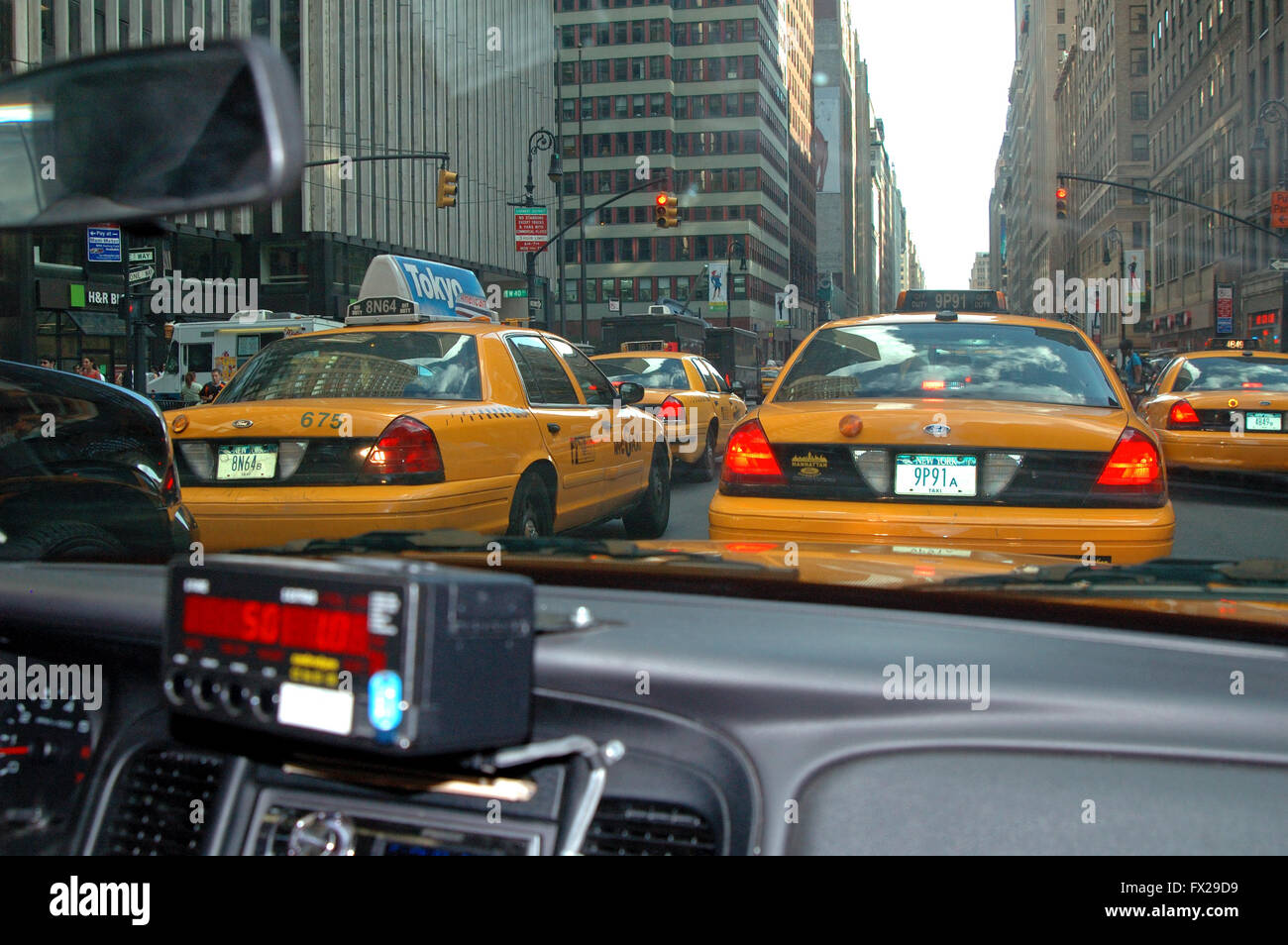 New York taxi , View from the passenger seat Stock Photo Alamy