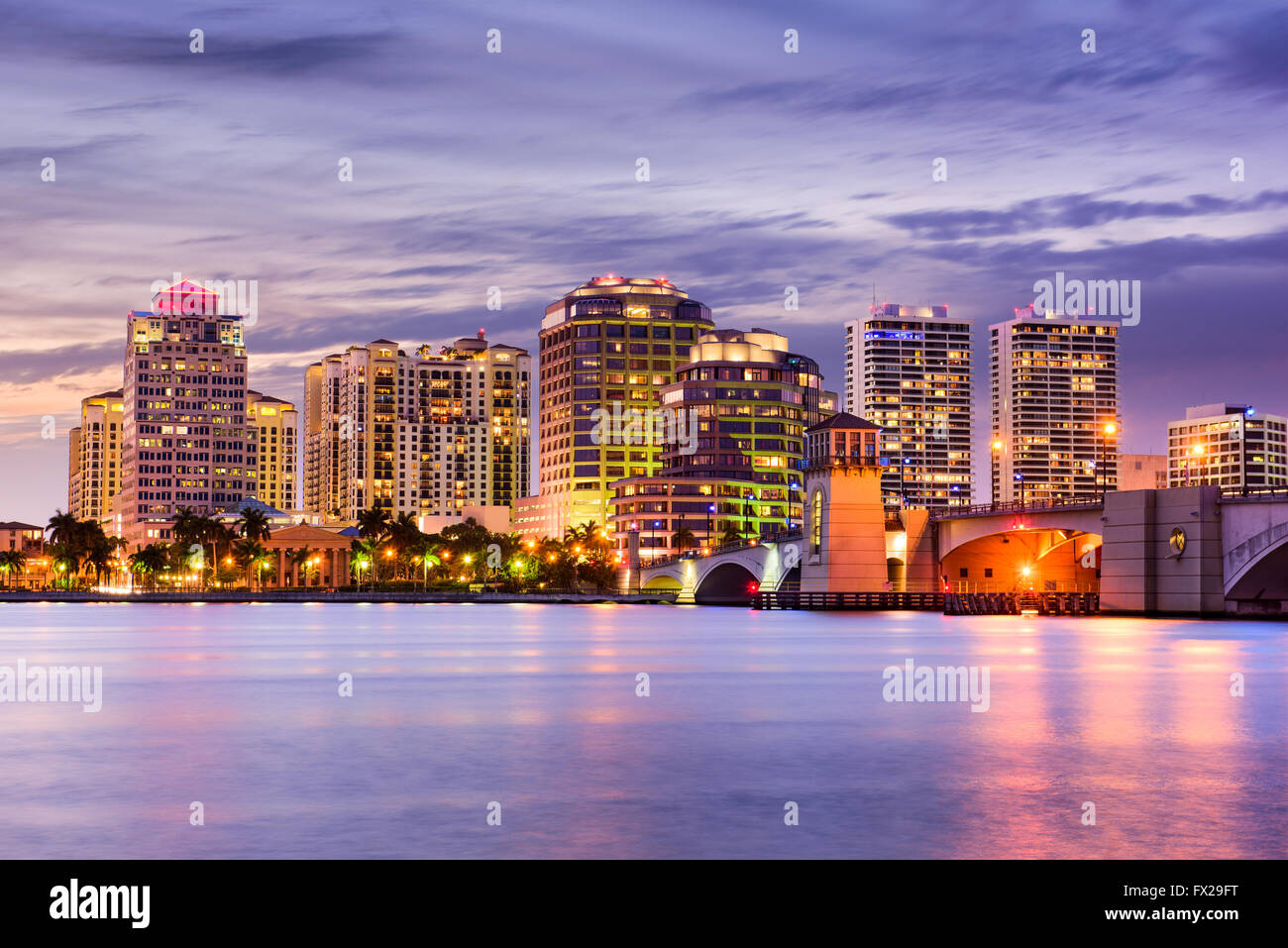 West Palm Beach, Florida, USA downtown skyline. Stock Photo