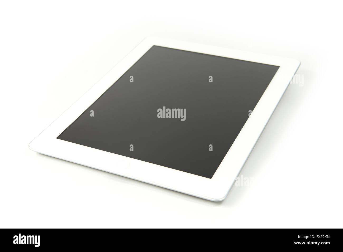 White tablet computer on a white background Stock Photo