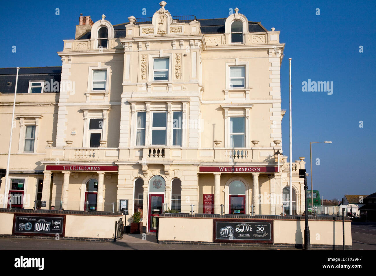 Wetherspoon public house, the Reeds arms, in Burnham on sea, Somerset on a sunny day Stock Photo