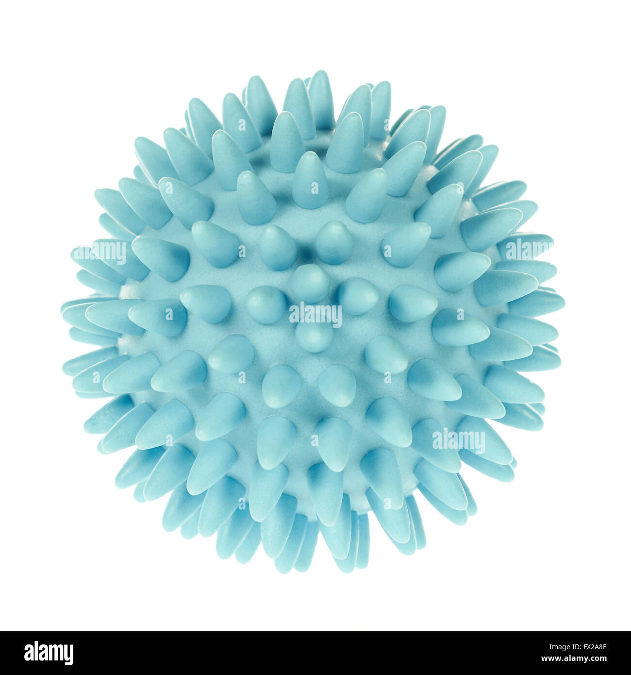 Spikey blue massage ball isolated on white Stock Photo