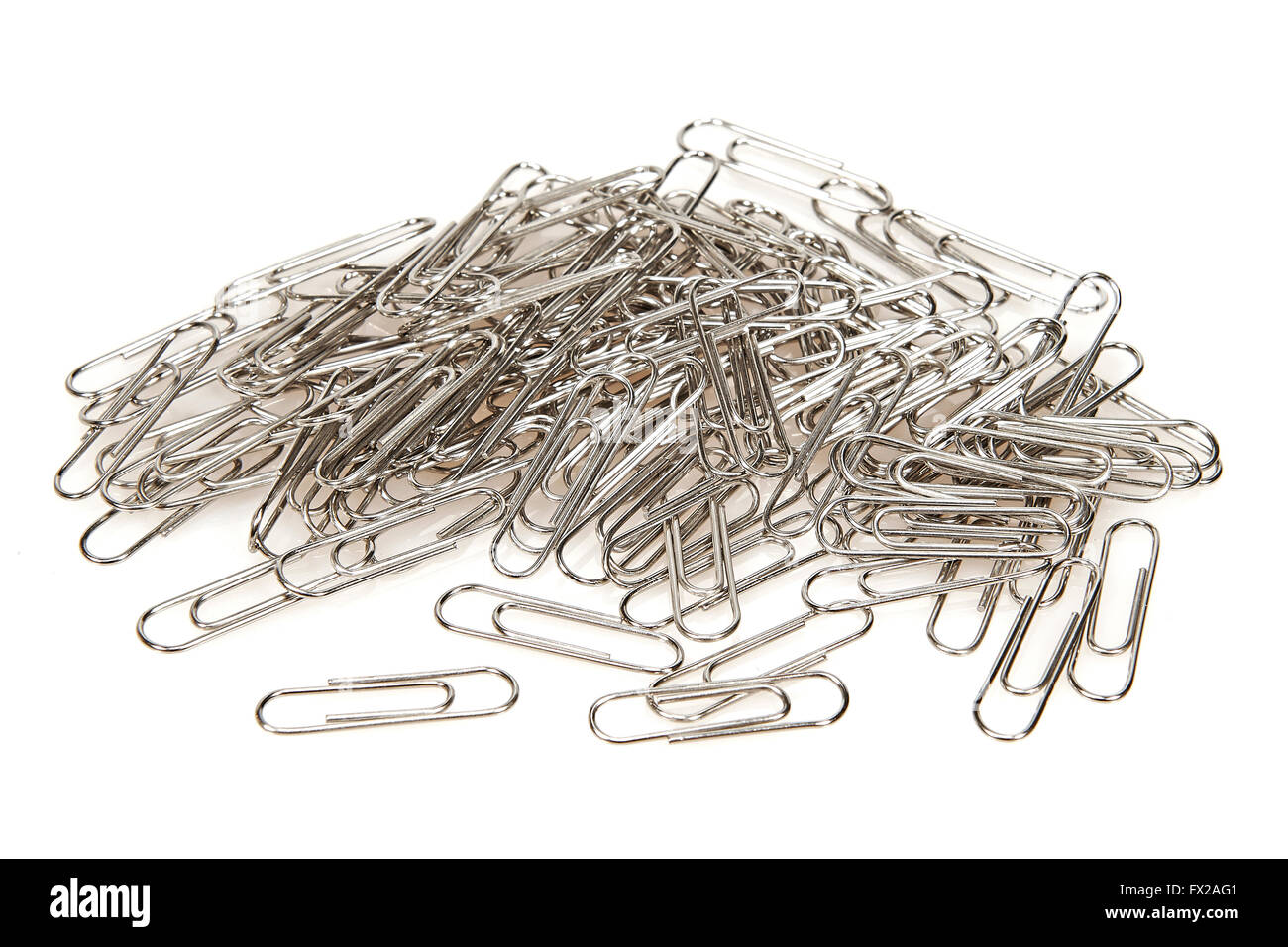Paper clips isolated on a white background Stock Photo