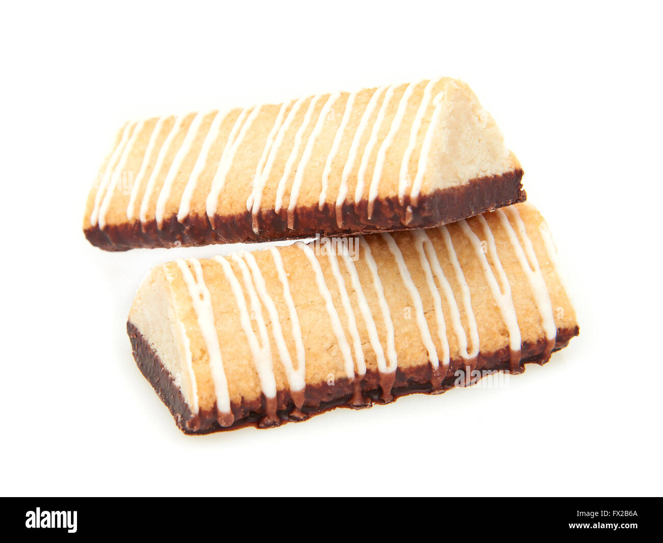 Danish marzipan cake on a white background Stock Photo