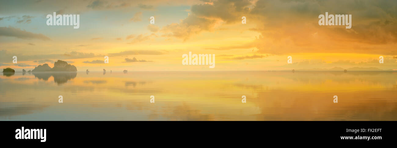 Beautiful image of sunset with colorful sky and Longtail boat on the ...