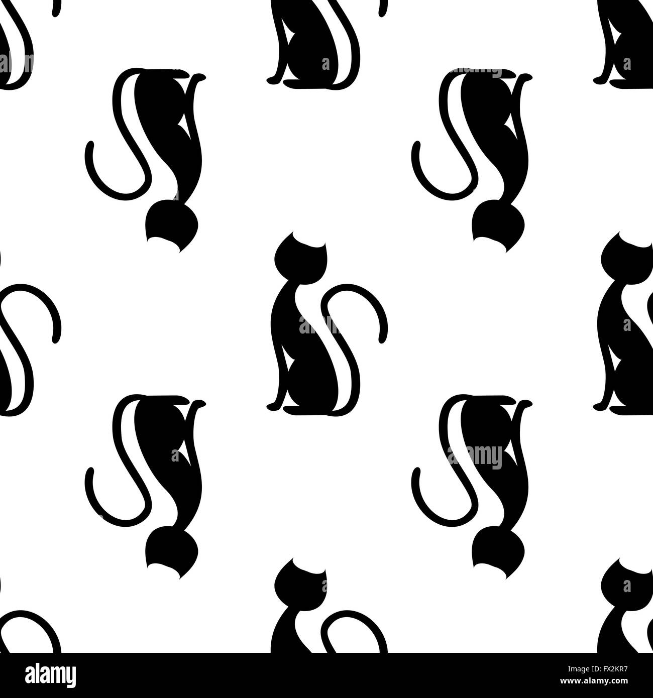 black cat seamless Stock Vector Image & Art - Alamy