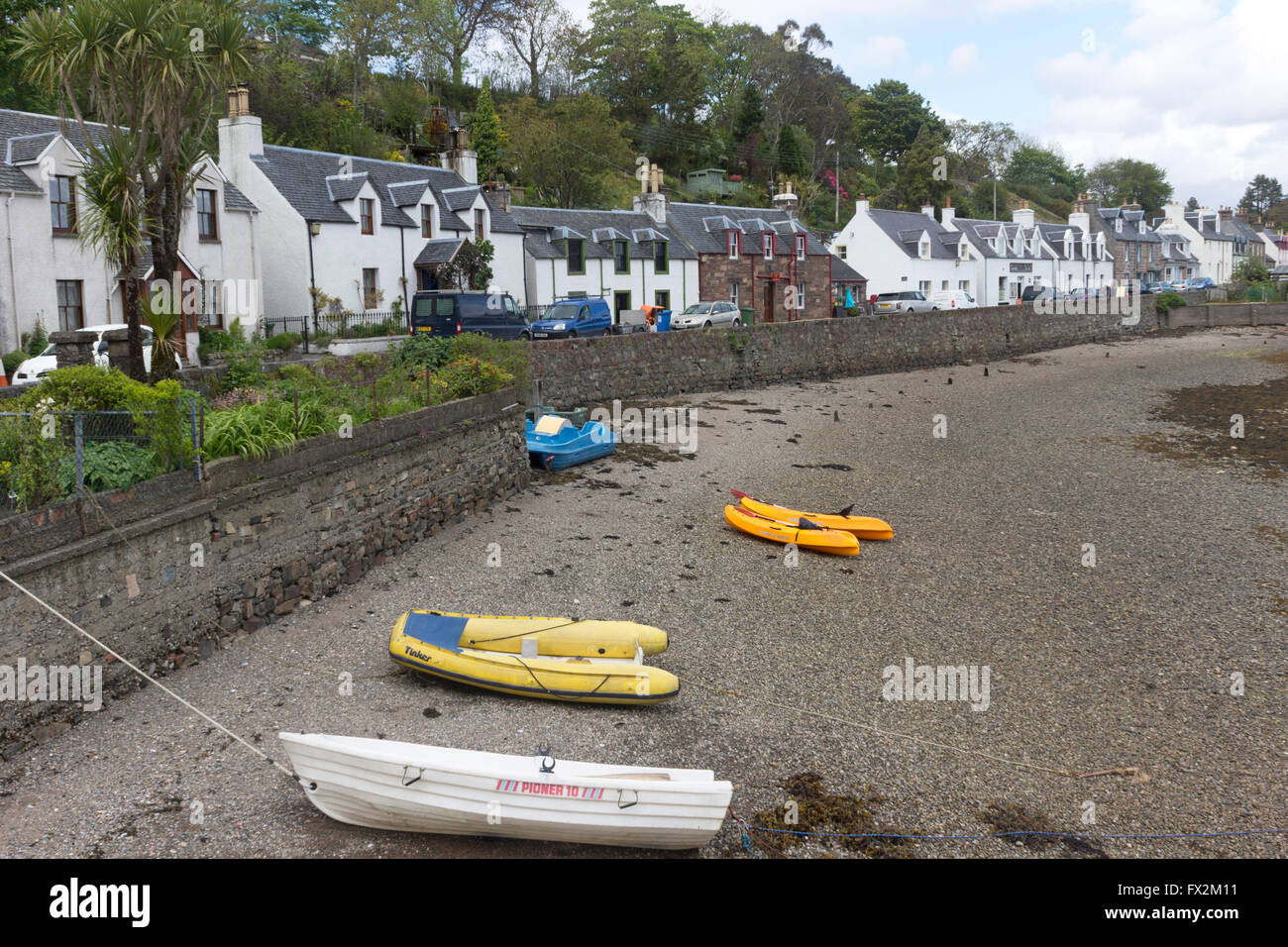 The picturesque village of Plockton, in Ross and Cromarty, in the Highlands of Scotland Stock Photo