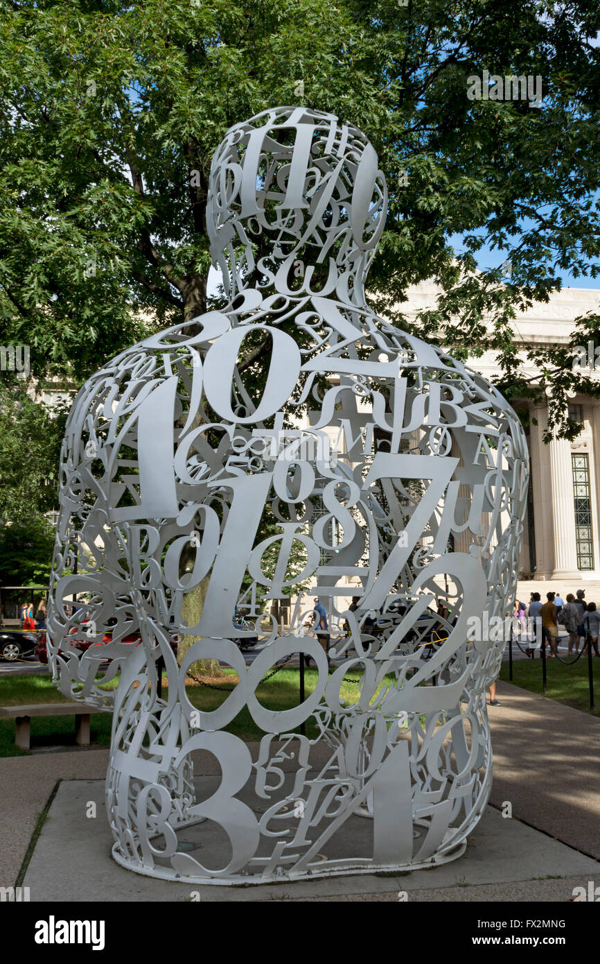 The Alchemist, a sculpture representing Thinking Man, at Boston's Massachusetts Institute of Technology Stock Photo