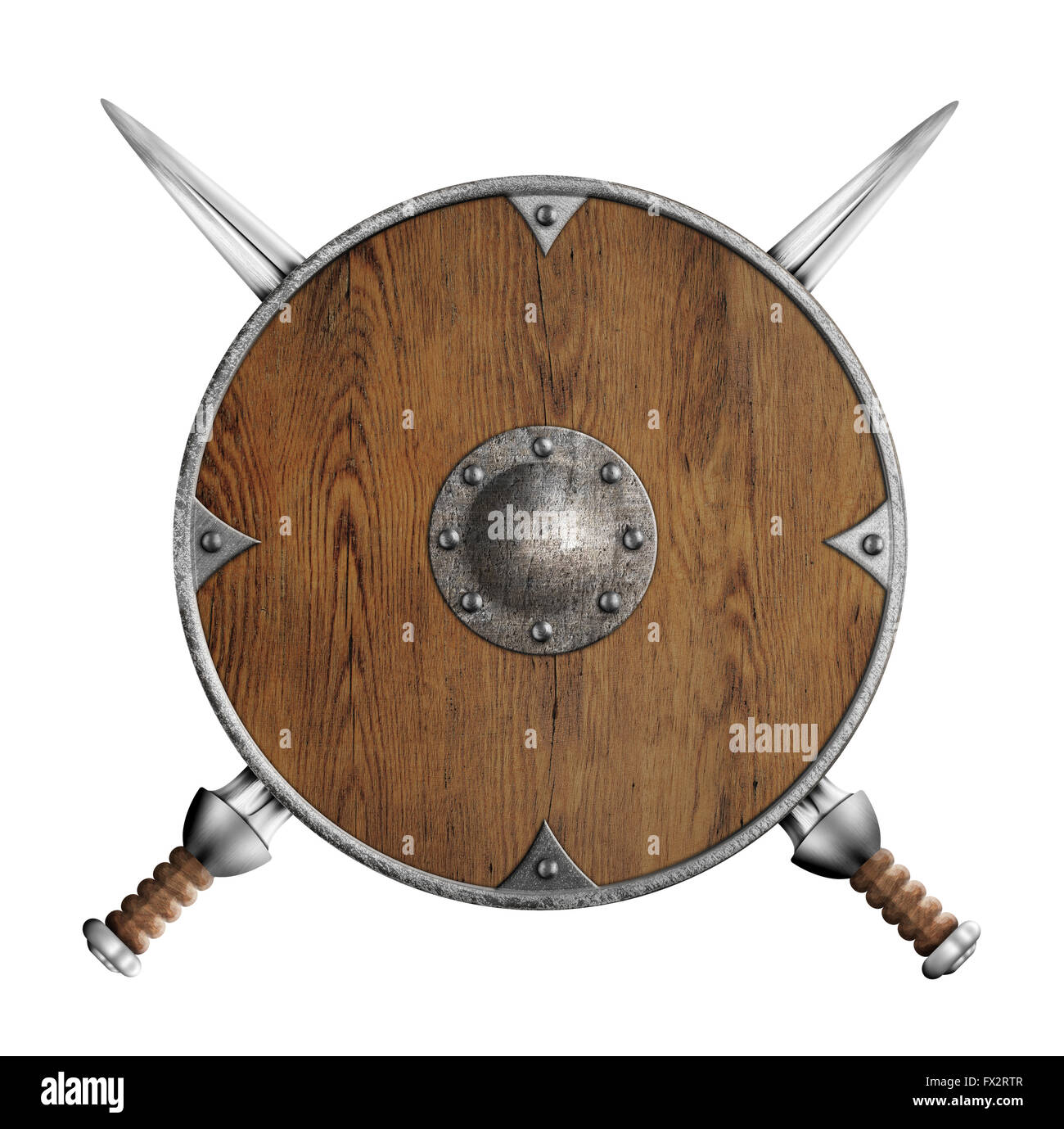 Medieval Round Shield with Two Swords Coat of Arms Stock Image - Image of  antique, crest: 39999355