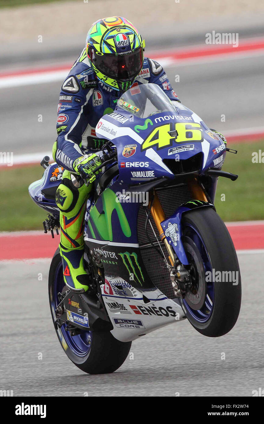 Austin, Texas, USA. 9th April, 2016. Valentino Rossi of Italy and ...