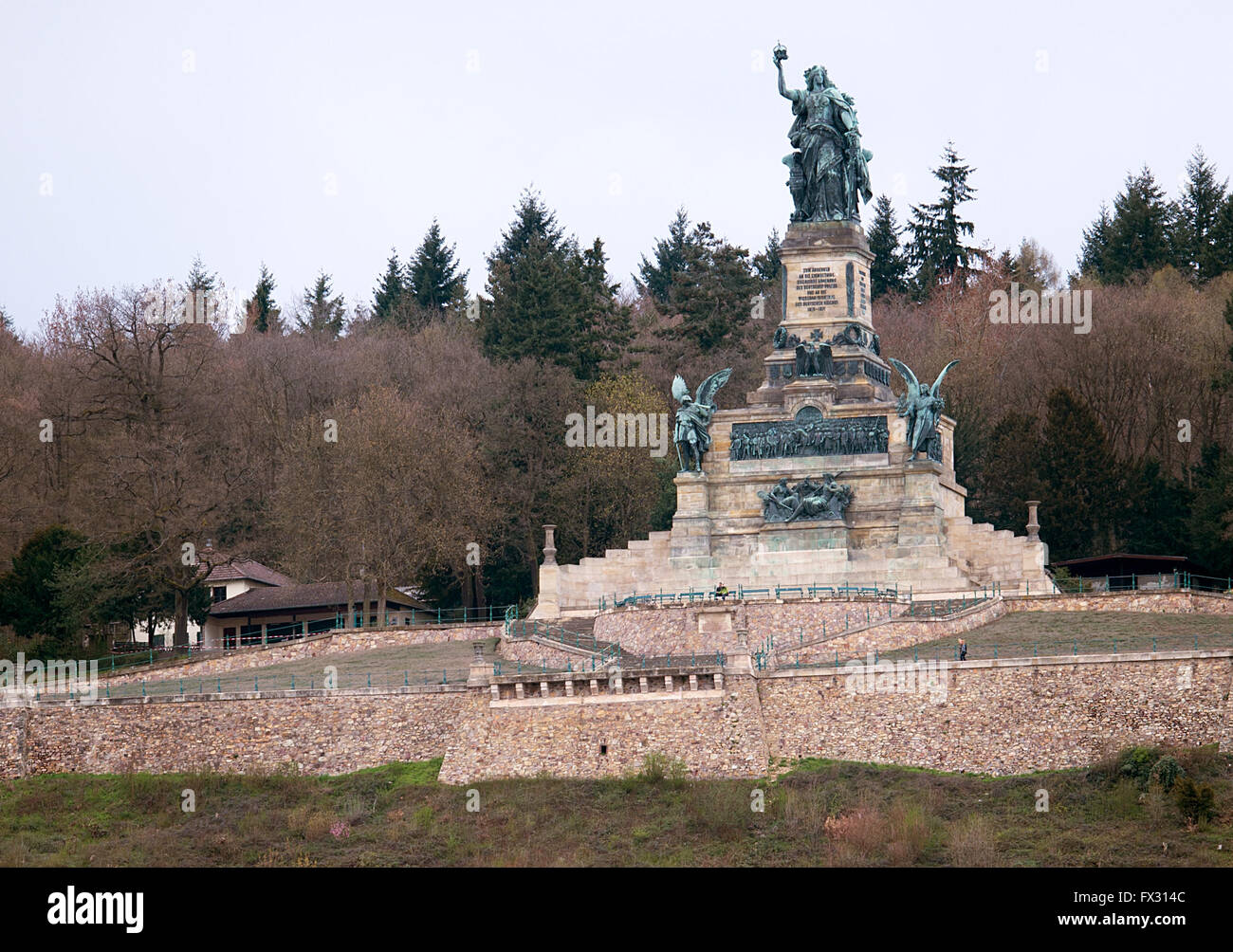 Ruedesheim, Germany. 08th Apr, 2016. The Germania statue of the