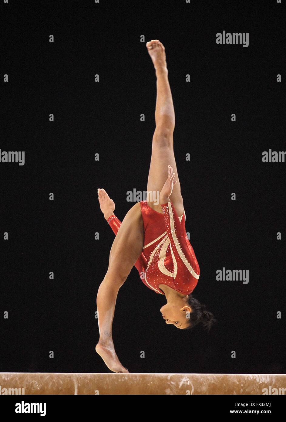 Liverpool, UK. 10th April, 2016. Rebecca Downie. Beam. Womens Artistic Gymnastics. British Gymnastics Championships 2016. Echo Arena. Liverpool. UK. 10/04/2016. Credit:  Sport In Pictures/Alamy Live News Stock Photo