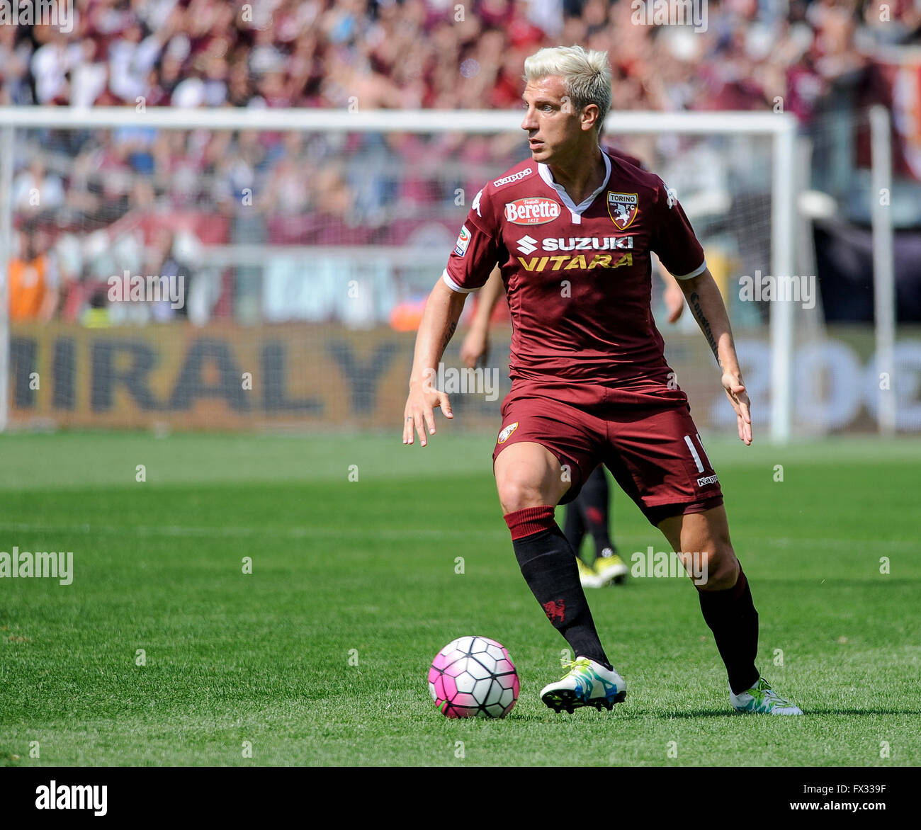 Turin, Italy. 10 April, 2016: Maxi Lopez in action during the Serie A football match between Torino FC and Atalanta BC at Olympic stadium in Turin. Credit:  Nicolò Campo/Alamy Live News Stock Photo
