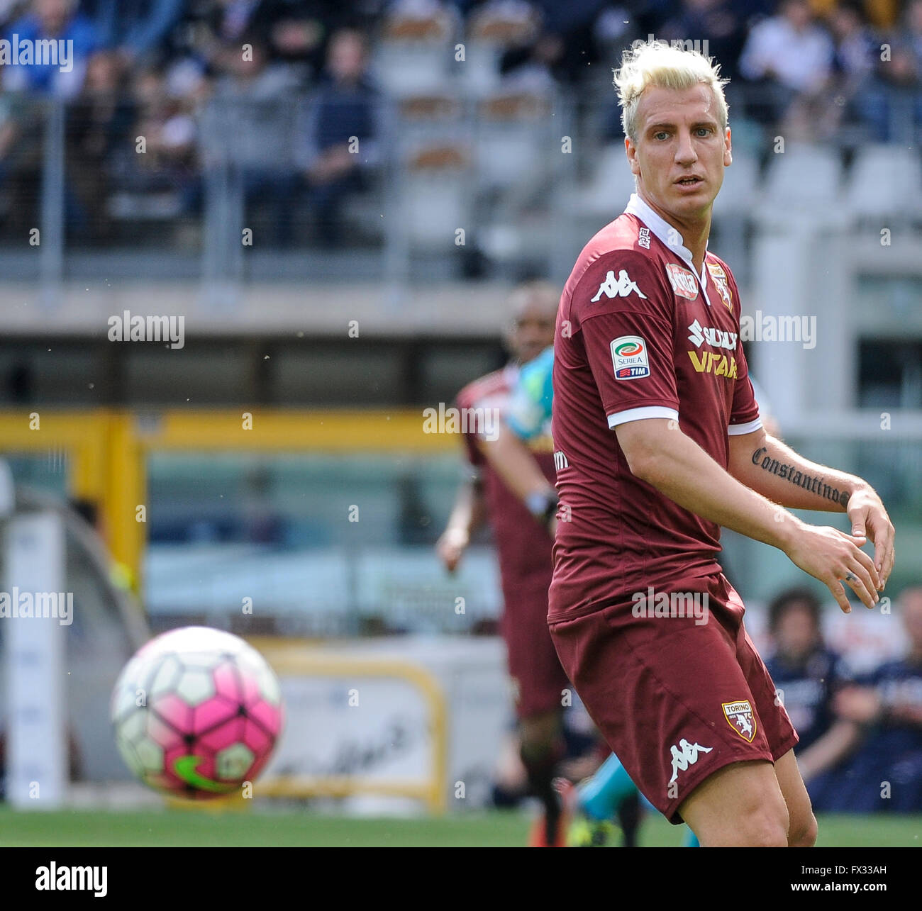 Turin, Italy. 10 April, 2016: Maxi Lopez looks on during the Serie A football match between Torino FC and Atalanta BC at Olympic stadium in Turin. Credit:  Nicolò Campo/Alamy Live News Stock Photo