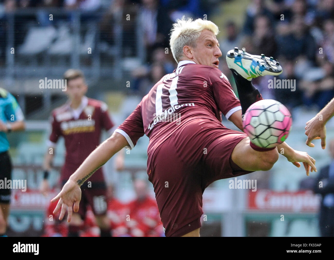 Turin, Italy. 10 April, 2016: Maxi Lopez in action during the Serie A football match between Torino FC and Atalanta BC at Olympic stadium in Turin. Credit:  Nicolò Campo/Alamy Live News Stock Photo