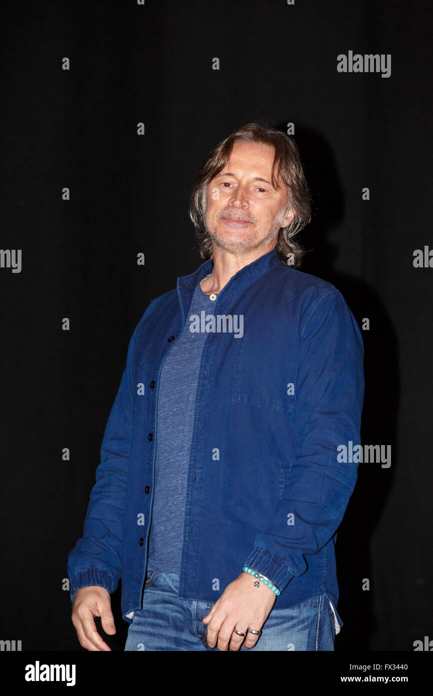 Trainspotting actor Robert Carlyle, who plays Francis Begbie, on stage promoting the sequel. Stock Photo