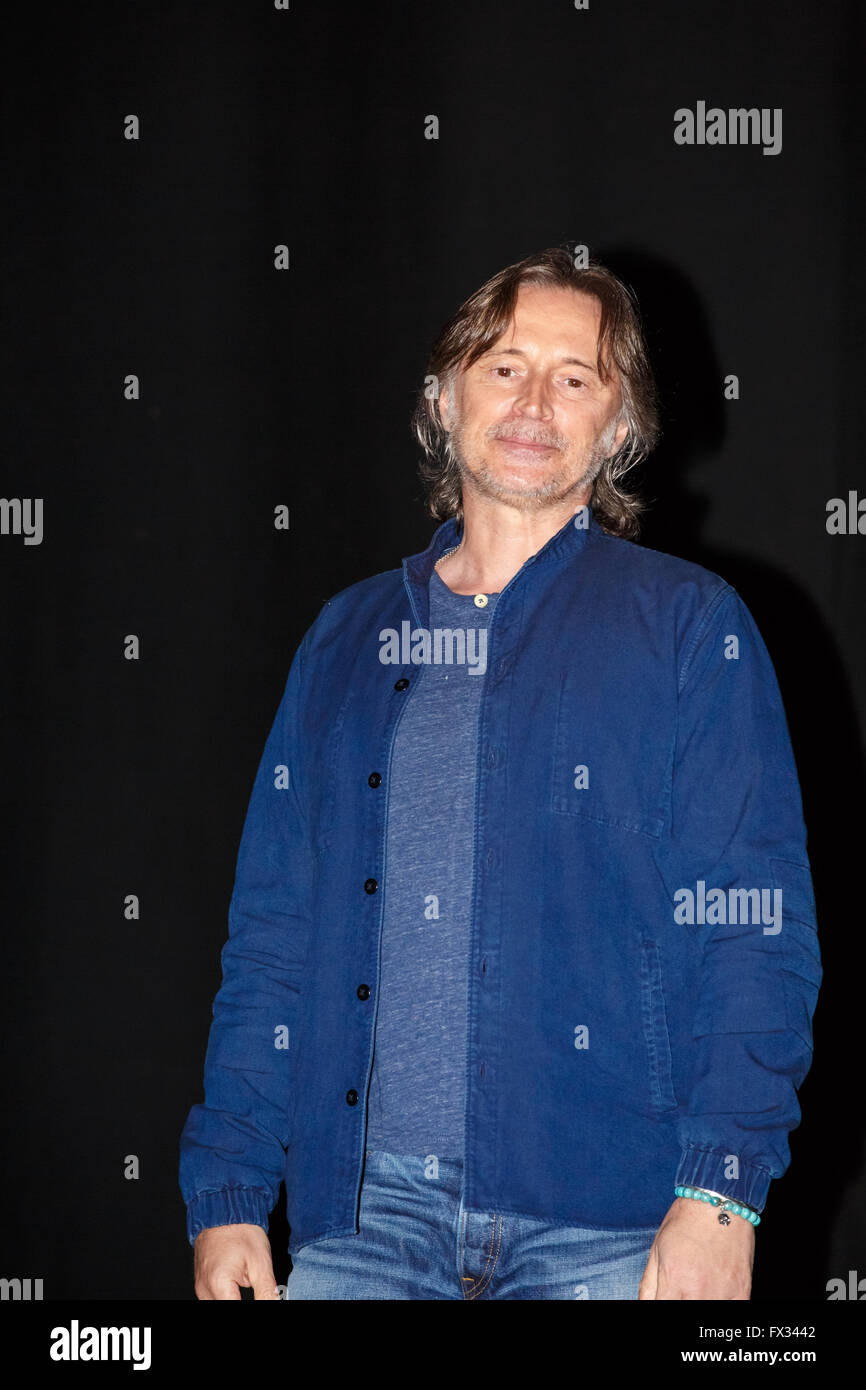 Trainspotting actor Robert Carlyle, who plays Francis Begbie, on stage promoting the sequel. Stock Photo