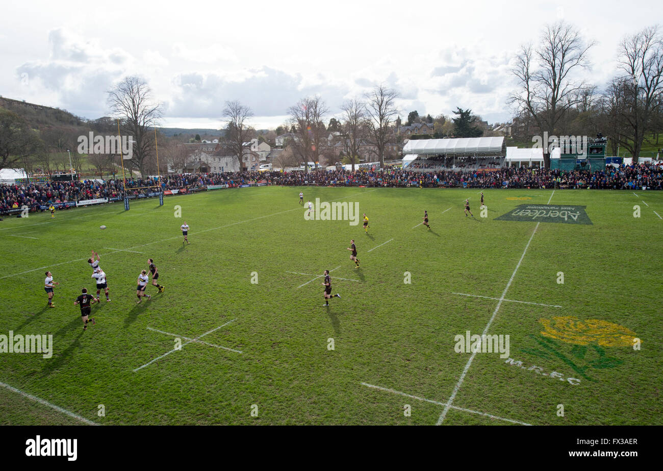 09/04/2016, The Melrose seven-a-side rugby union, football, tournament, the Greenyards, Melrose, Scotland. Stock Photo