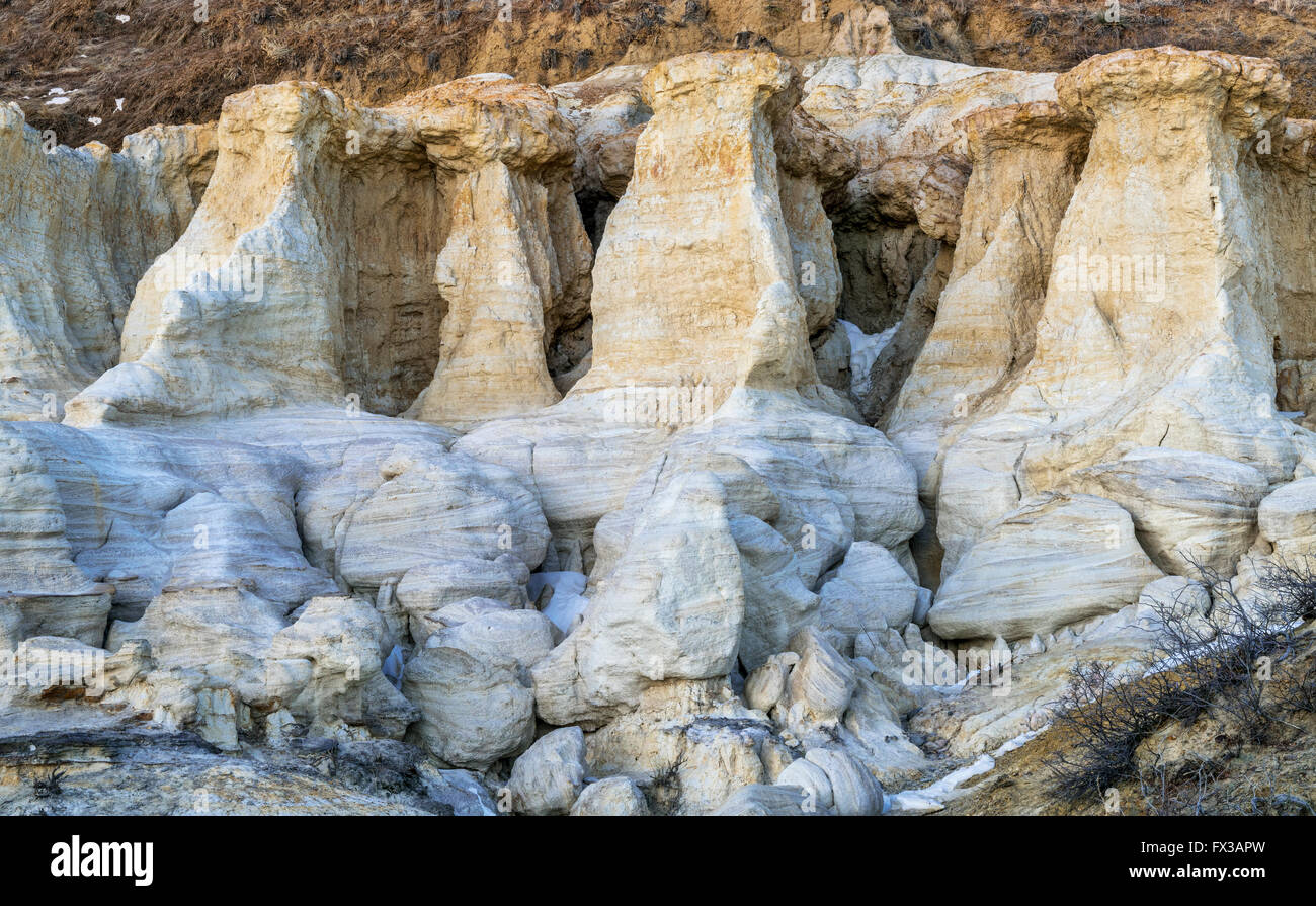 clay and sandstone erosion geological formations in Paint Mine