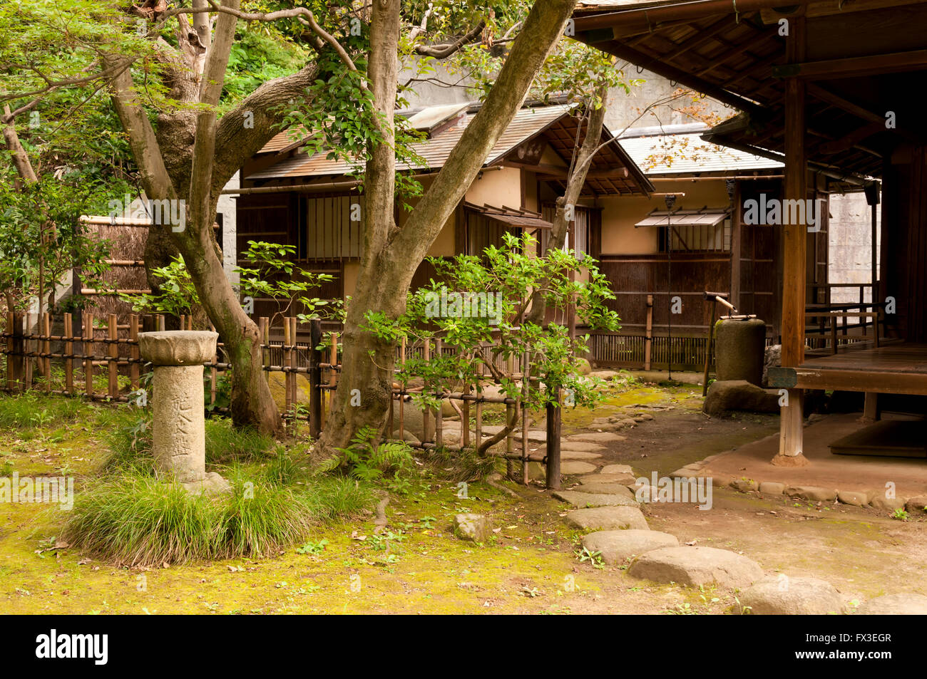 Houses in japaneese garden Sankeien, Yokohama, Japan Stock Photo Alamy
