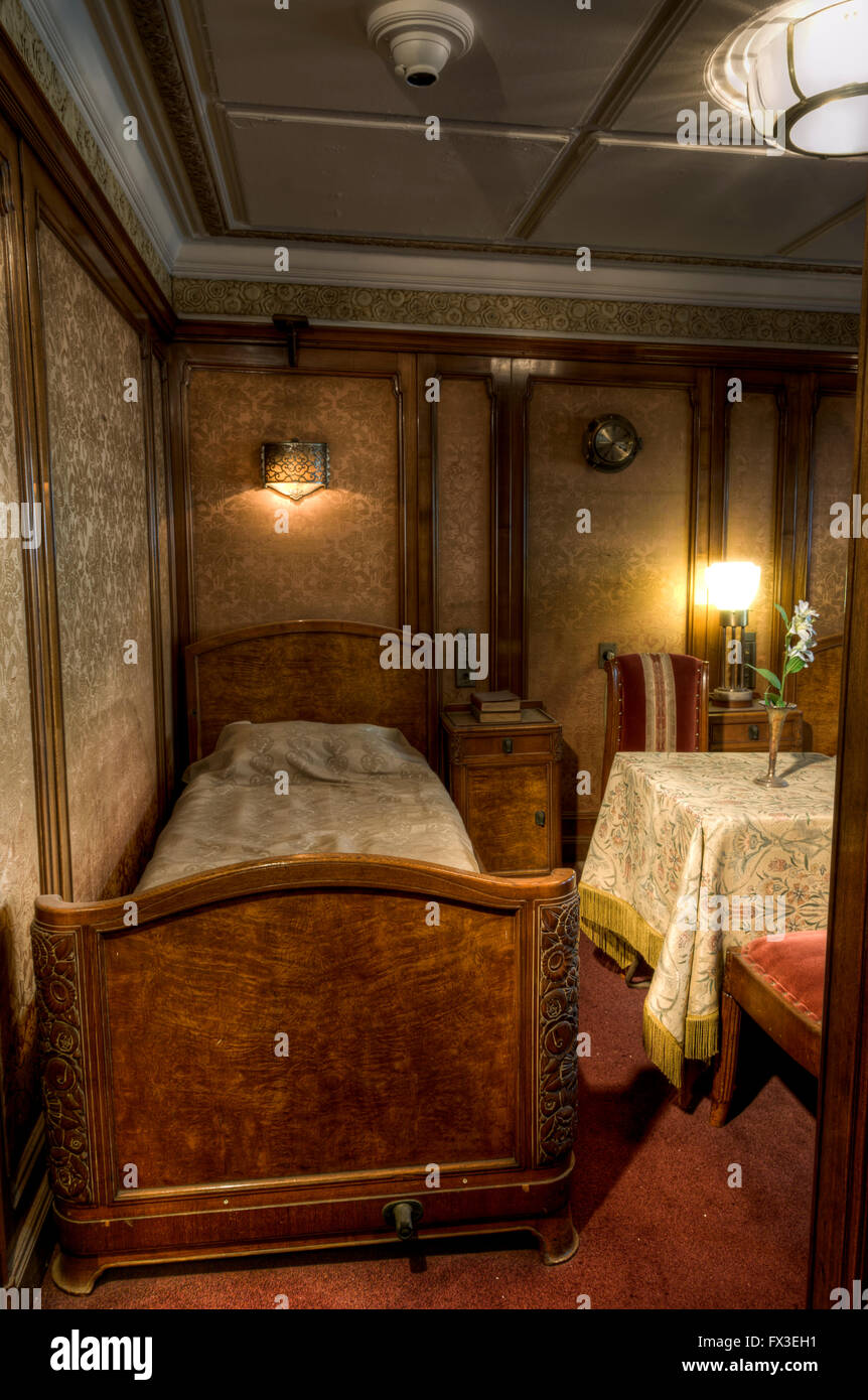 art deco interior of hikawa maru , yokohama, japan stock photo