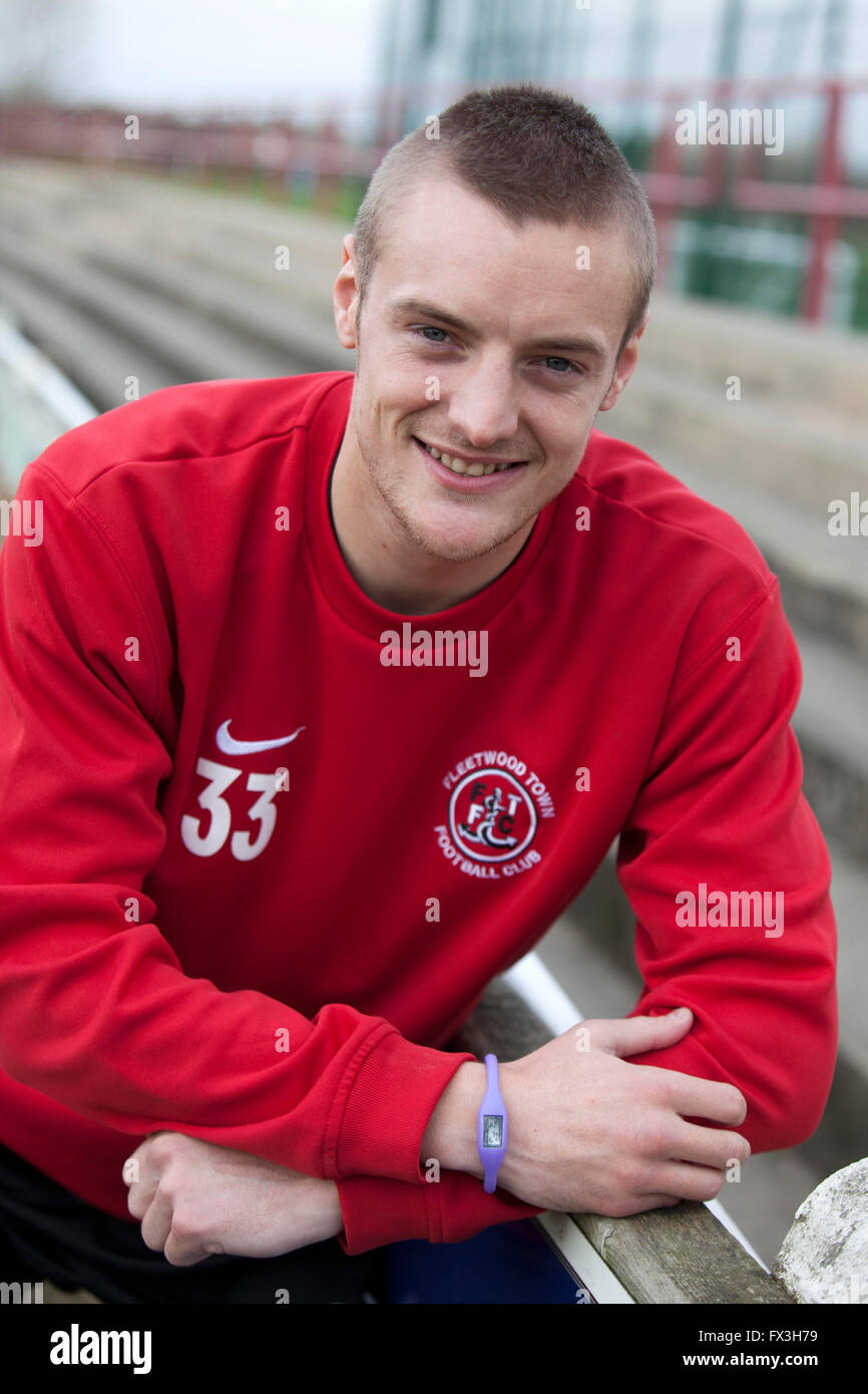 28/11/11  England football star Jamie Vardy pictured in 2011 when he was playing for  Fleetwood FC Stock Photo