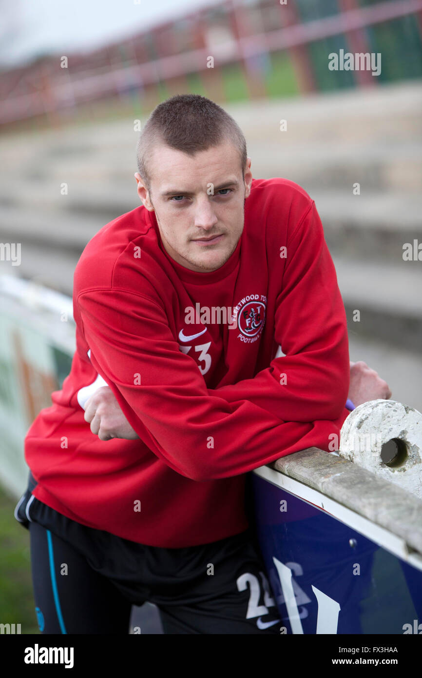 28/11/11  England football star Jamie Vardy pictured in 2011 when he was playing for  Fleetwood FC Stock Photo
