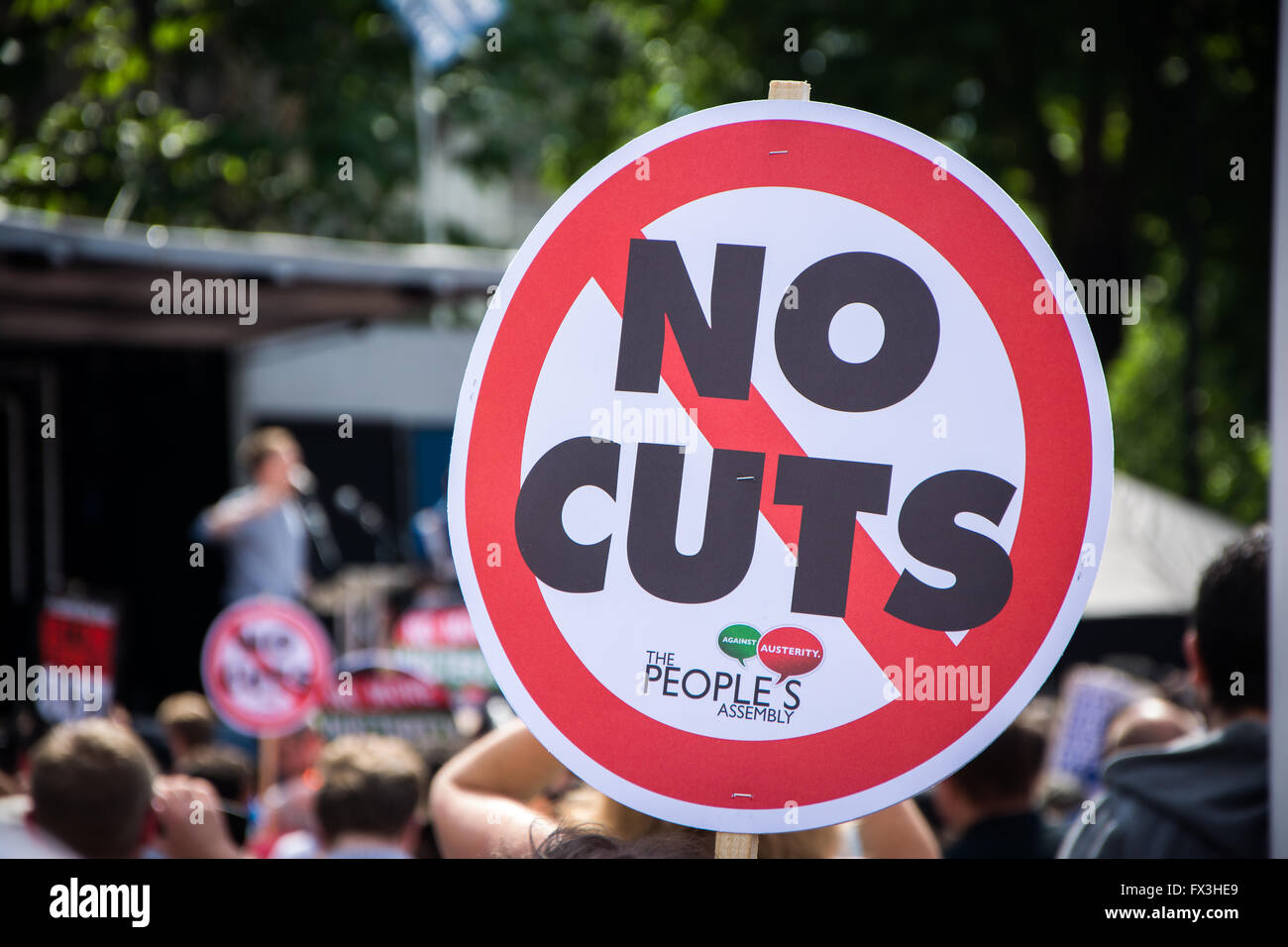 'No More Austerity' protest march, London, June 21, 2014 Stock Photo