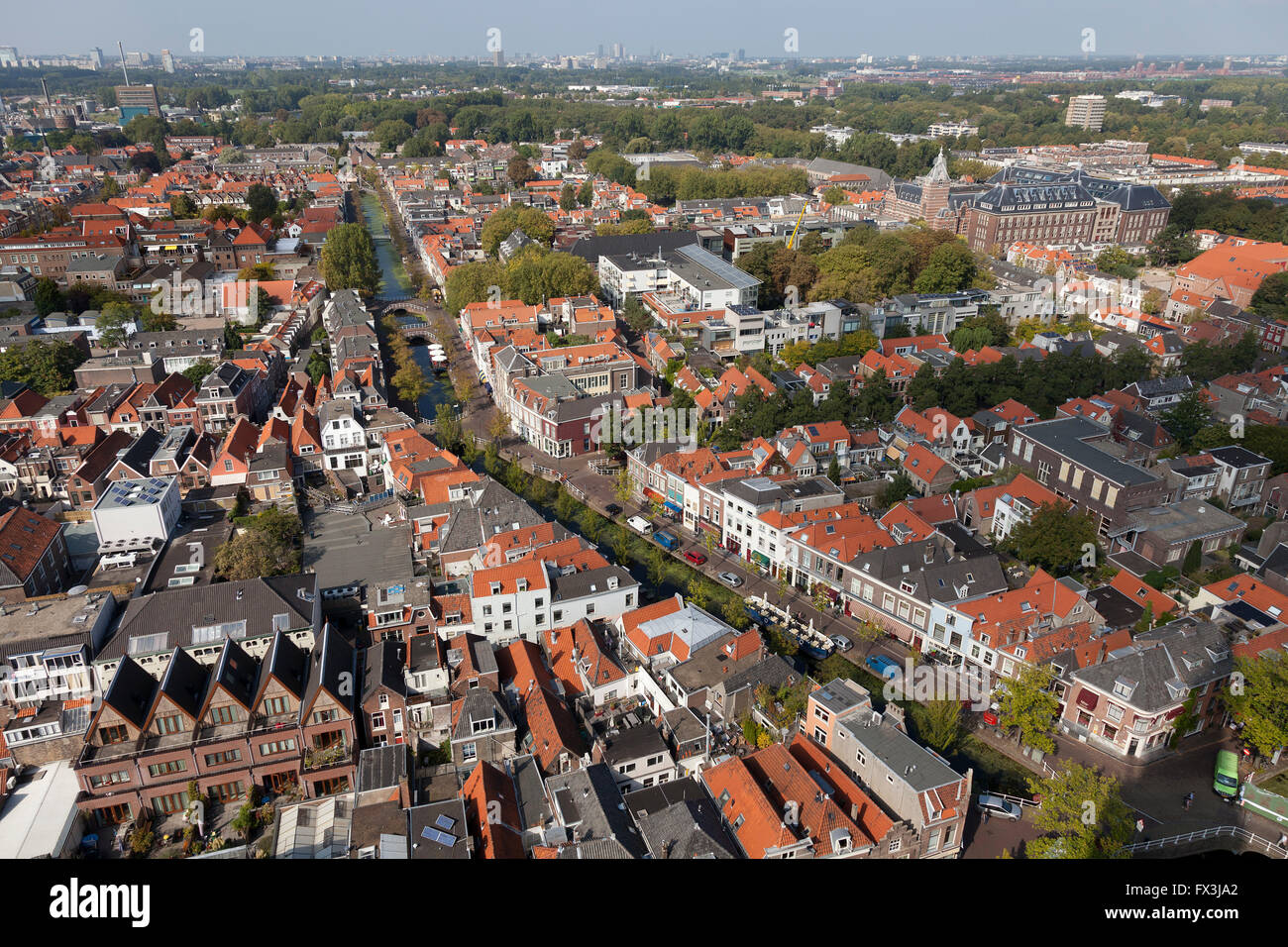 View of Delft from the tower of the New Church Stock Photo