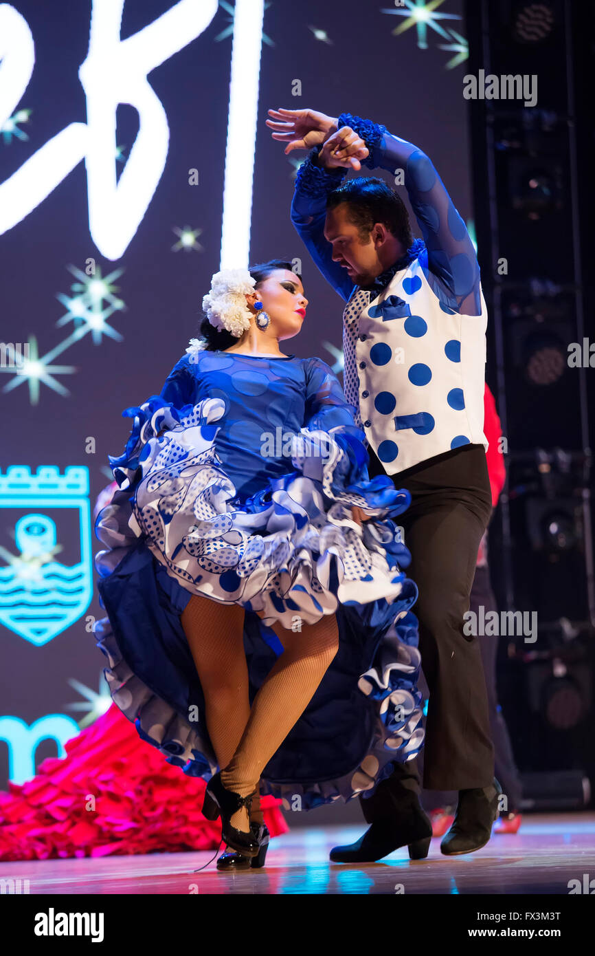 Sevillana dancing competition, Torremolinos Malaga province Costa del Sol, Andalusia, Spain Europe Stock Photo