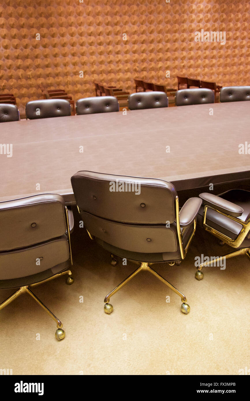 Stylish empty conference room ready for a meeting. Stock Photo