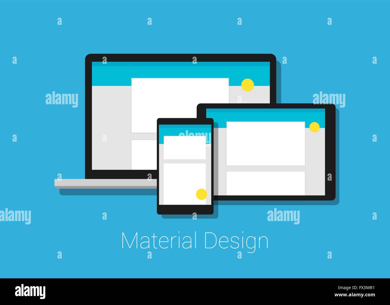 material deign responsive interface layout Stock Vector